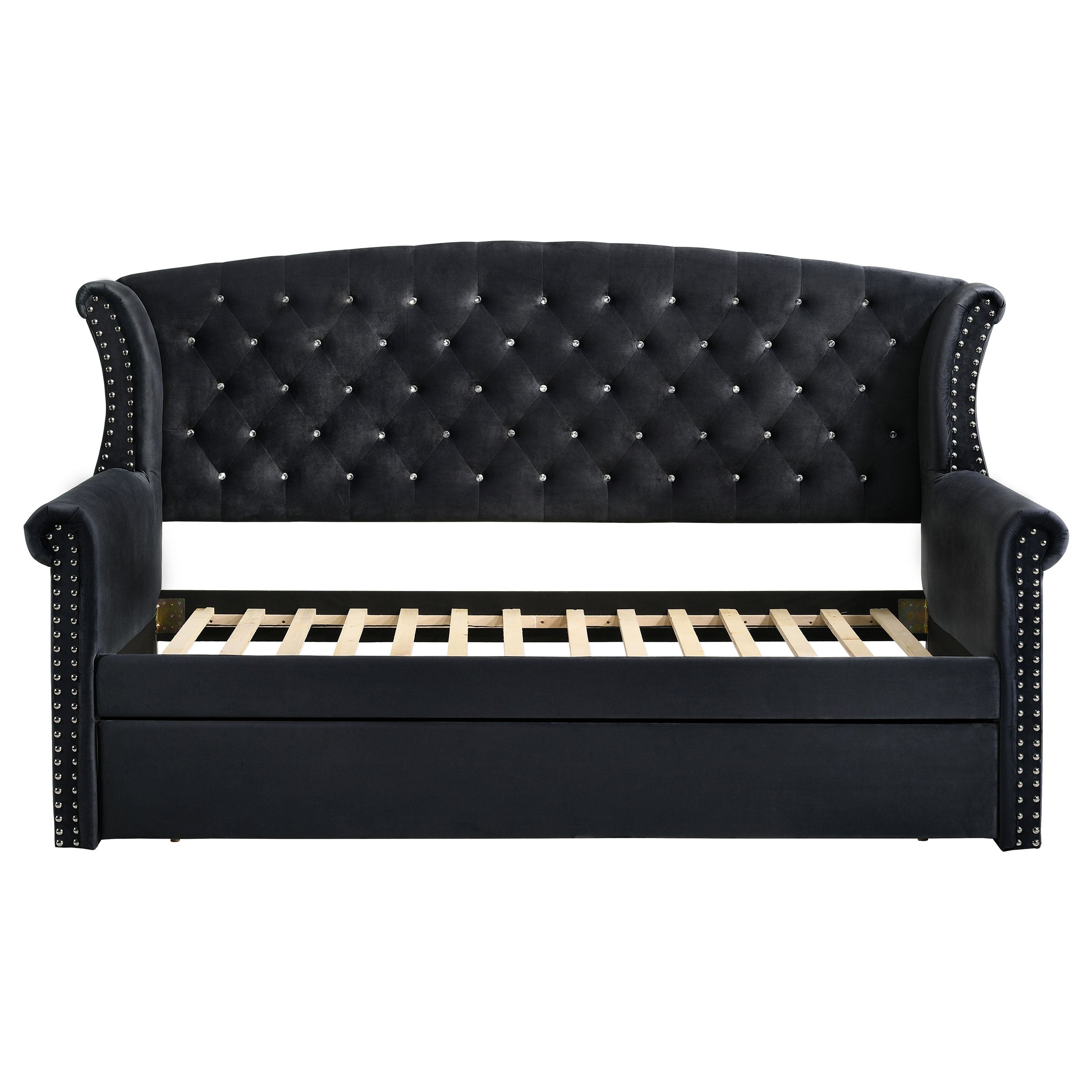 Scarlett Upholstered Tufted Twin Daybed with Trundle