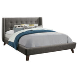 Carrington Button Tufted  Bed Grey