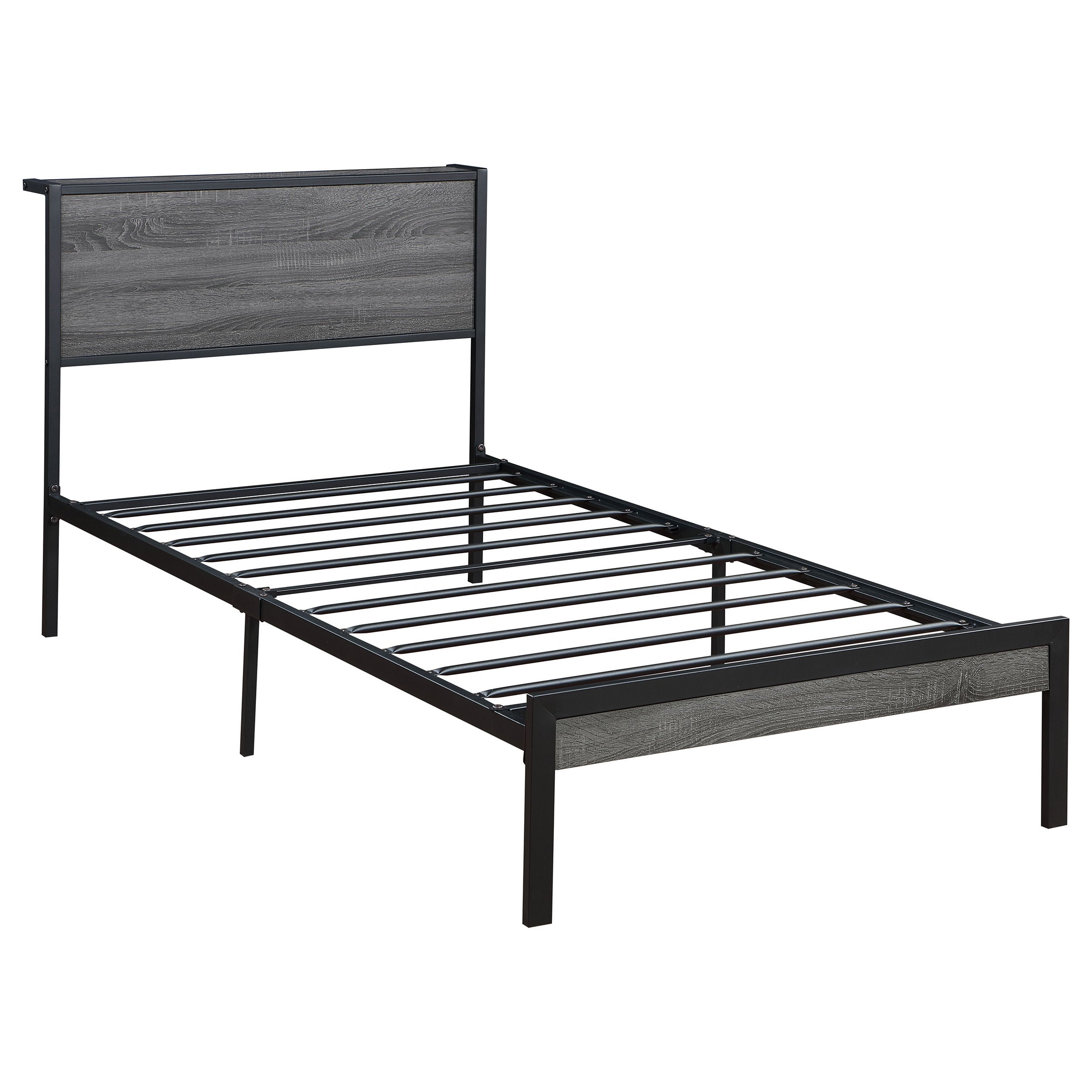 Ricky  Platform Bed Grey and Black