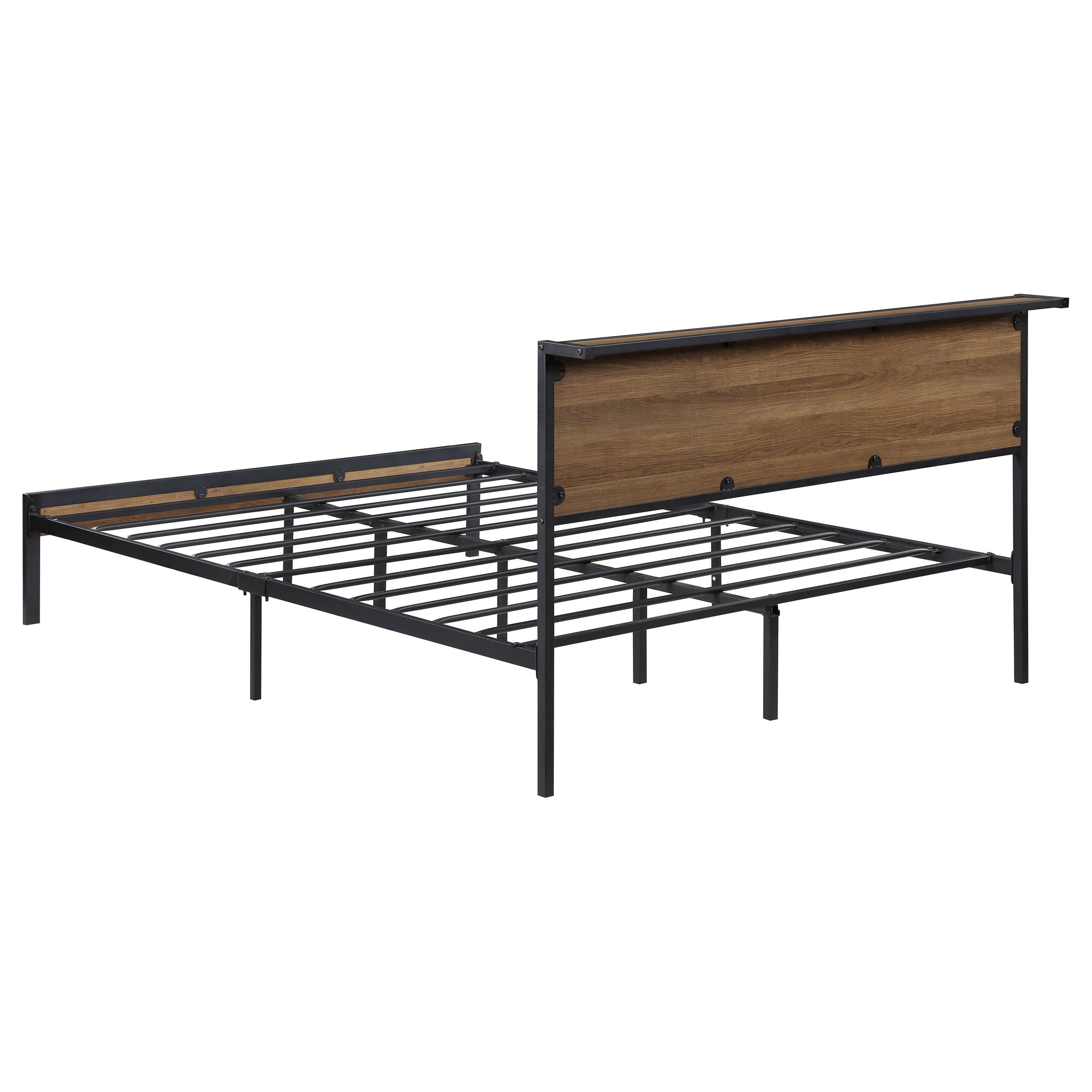 Ricky  Platform Bed Light Oak and Black