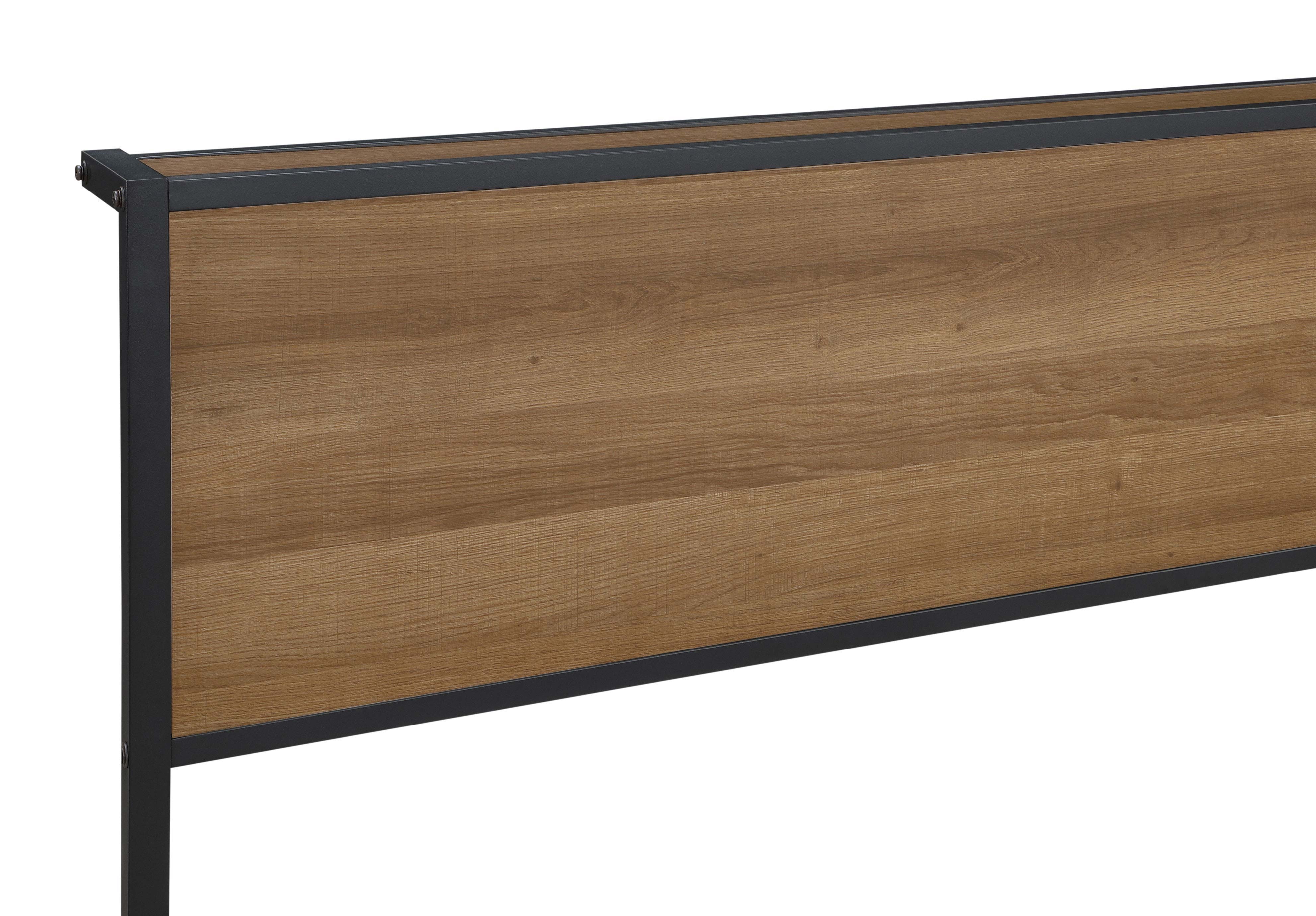 Ricky  Platform Bed Light Oak and Black