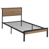 Ricky  Platform Bed Light Oak and Black