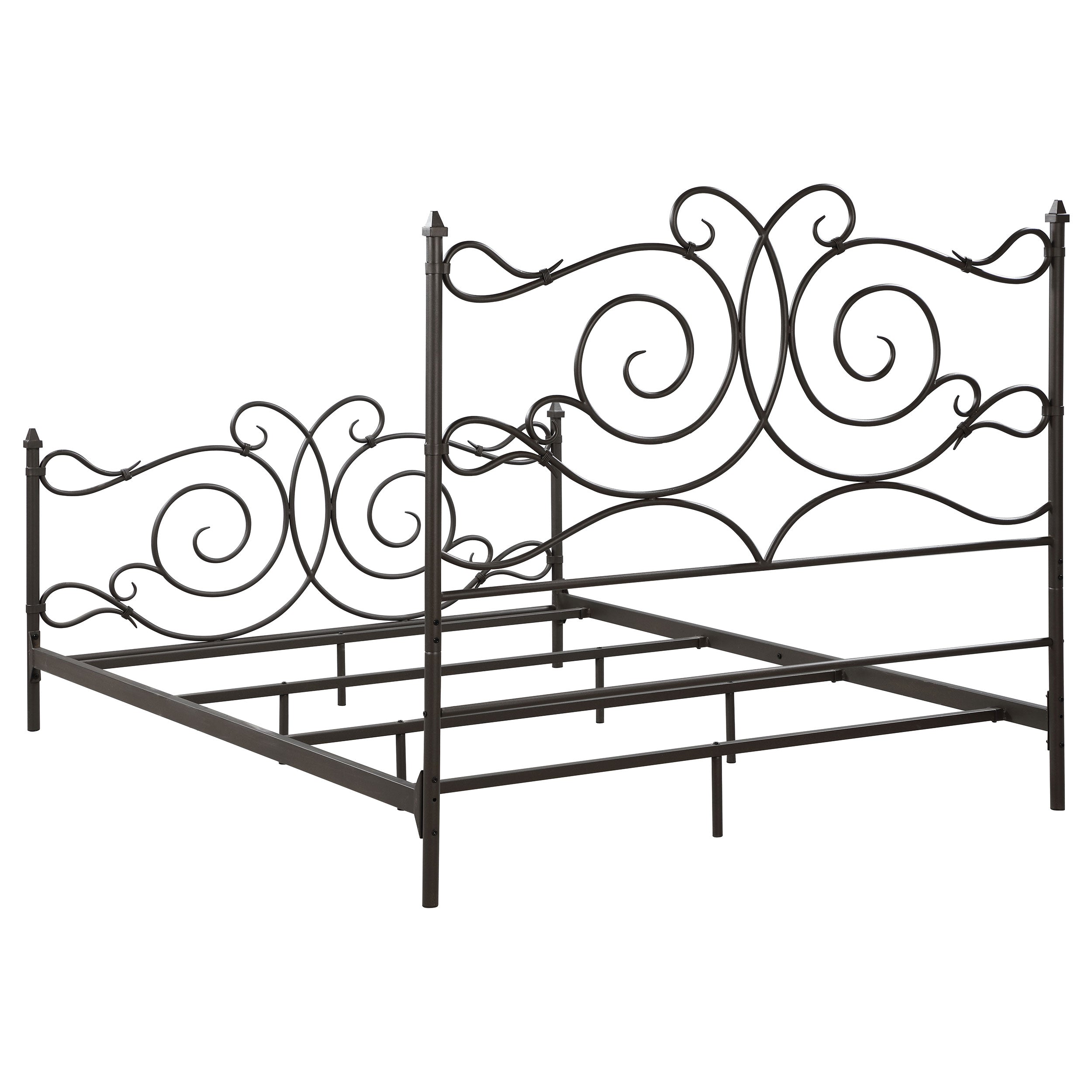 Parleys  Metal Bed with Scroll Headboard Dark Bronze