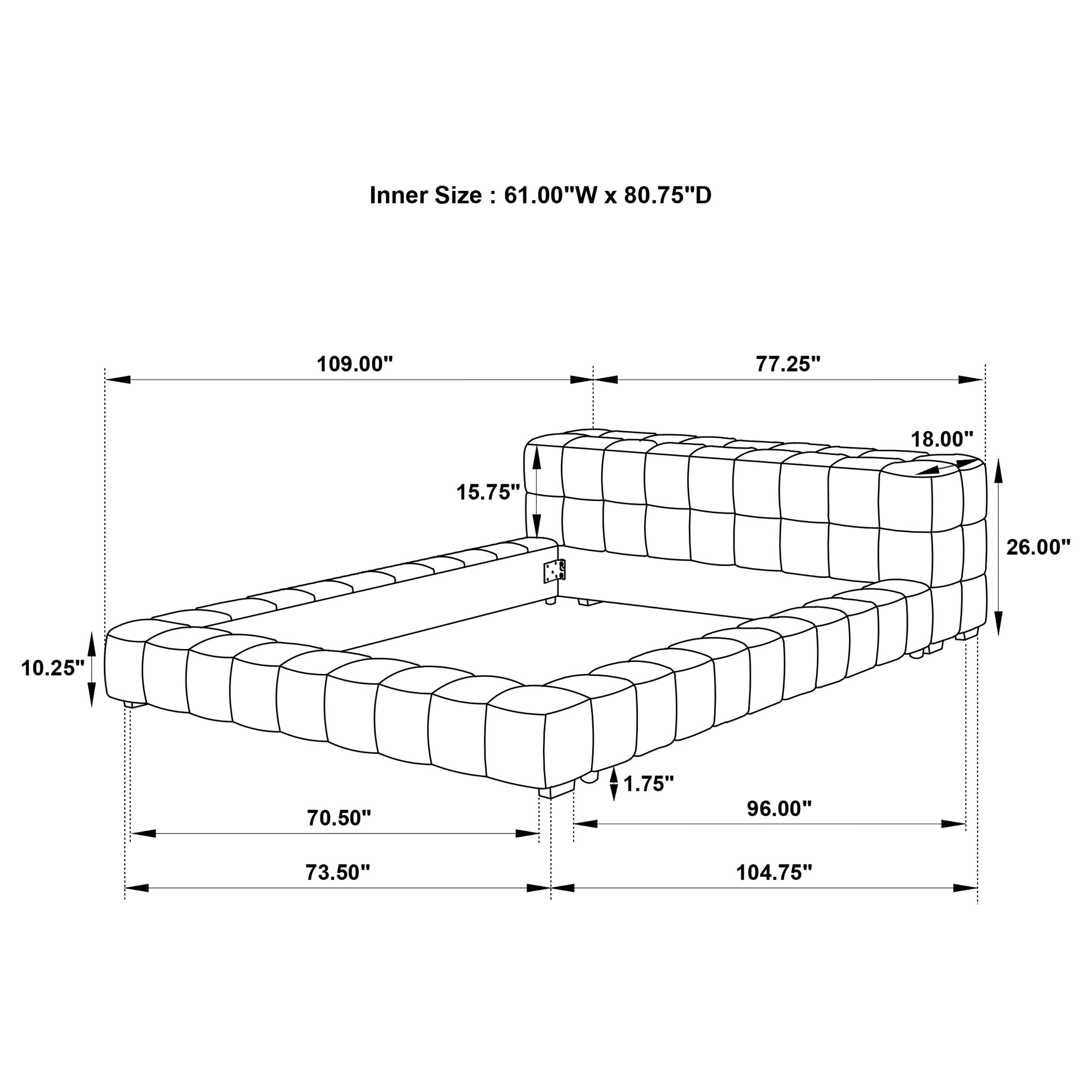 Trinity Upholstered  Platform Bed Spruce