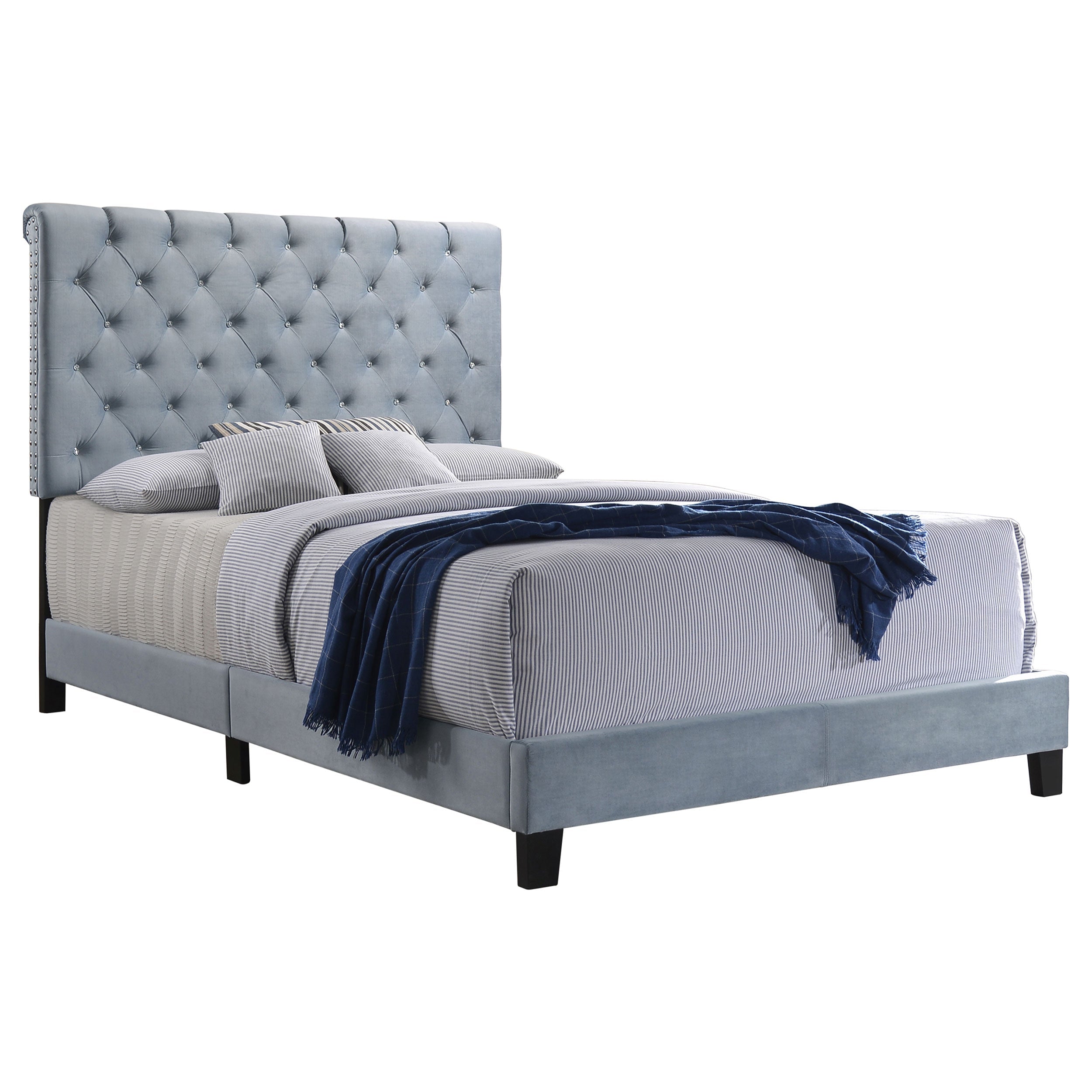 Warner  Upholstered Bed Slate Blue