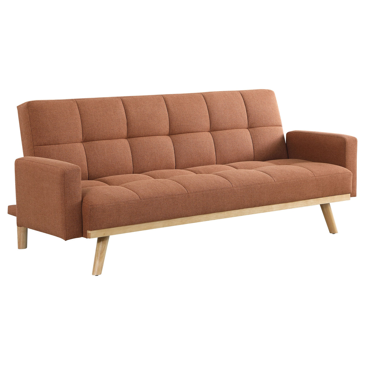 Kourtney Upholstered Track Arms Covertible Sofa Bed Terracotta