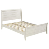 Selena Twin Sleigh Platform Bed Cream White