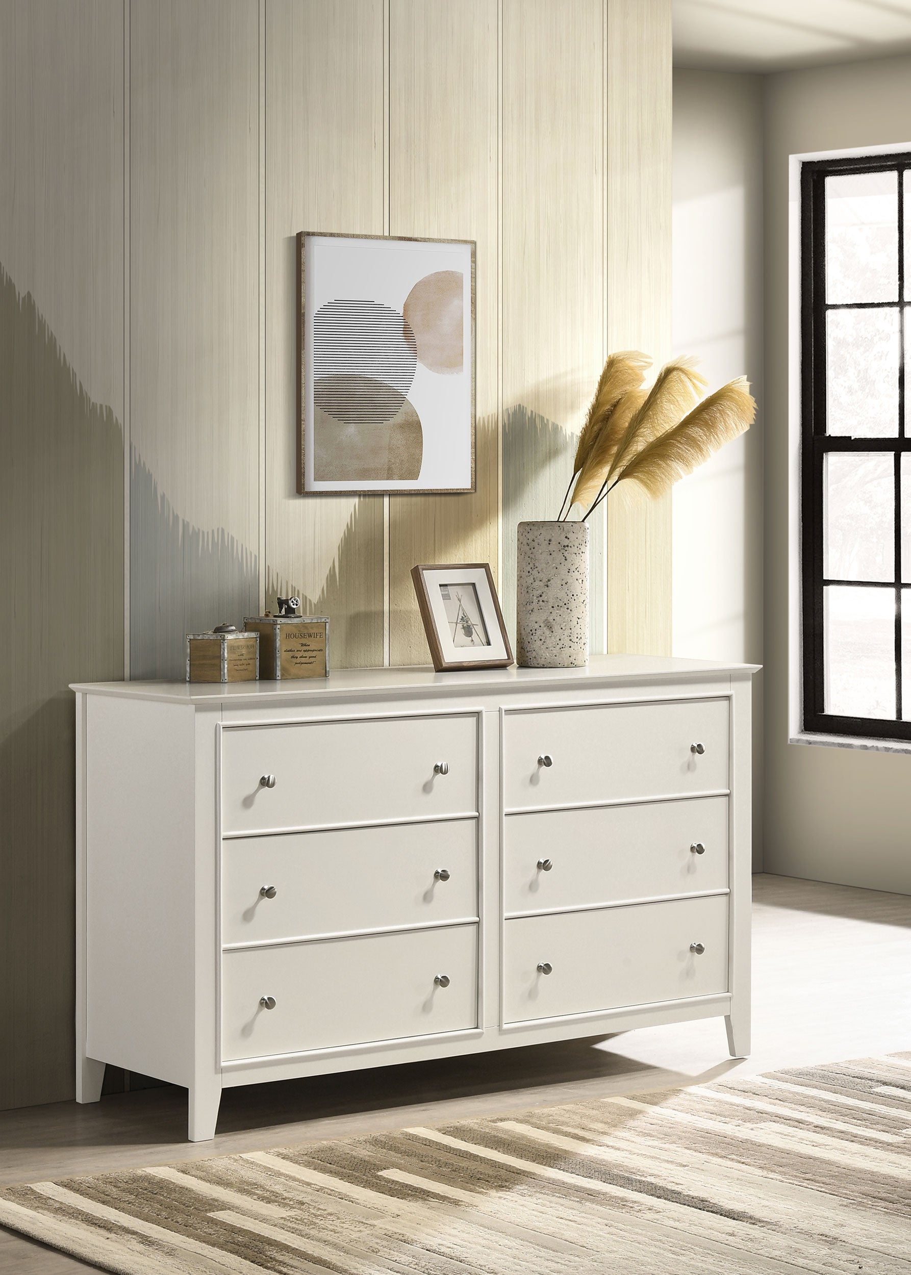 Selena 6-drawer Dresser Cream White