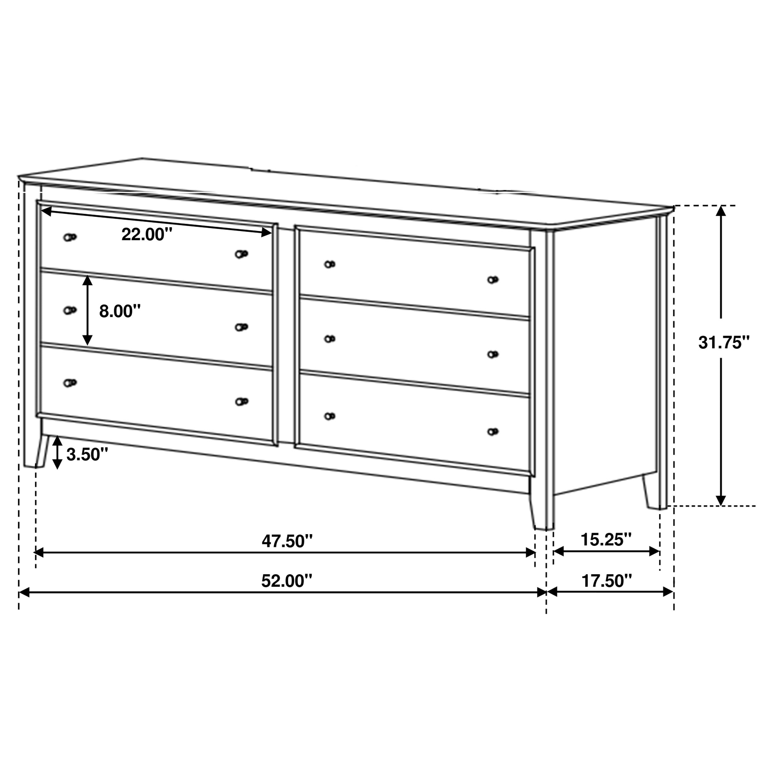 Selena 6-drawer Dresser Cream White