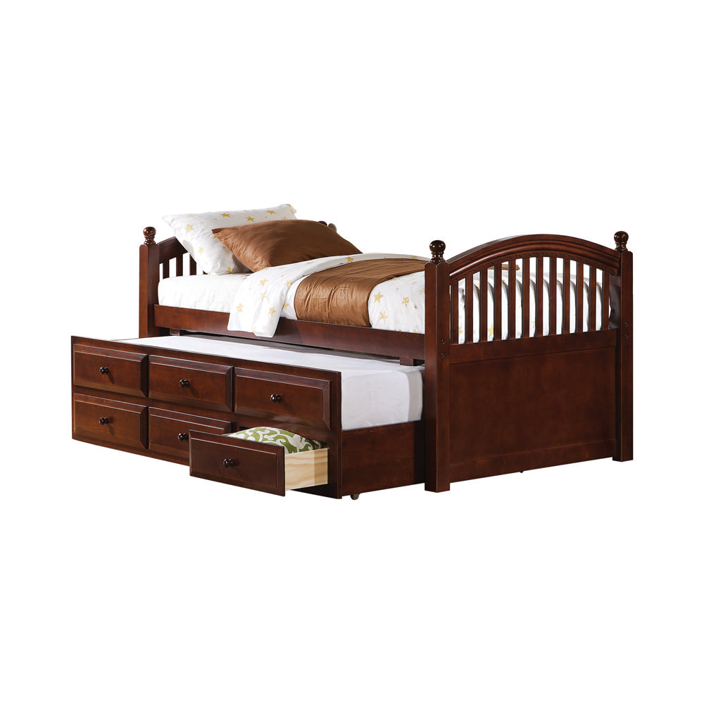 Norwood Twin Captain's Bed with Trundle and Drawers Chestnut