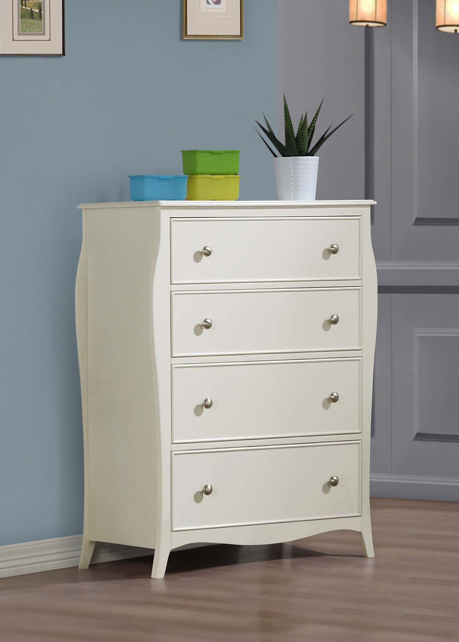 Dominique 4-drawer Chest Cream White