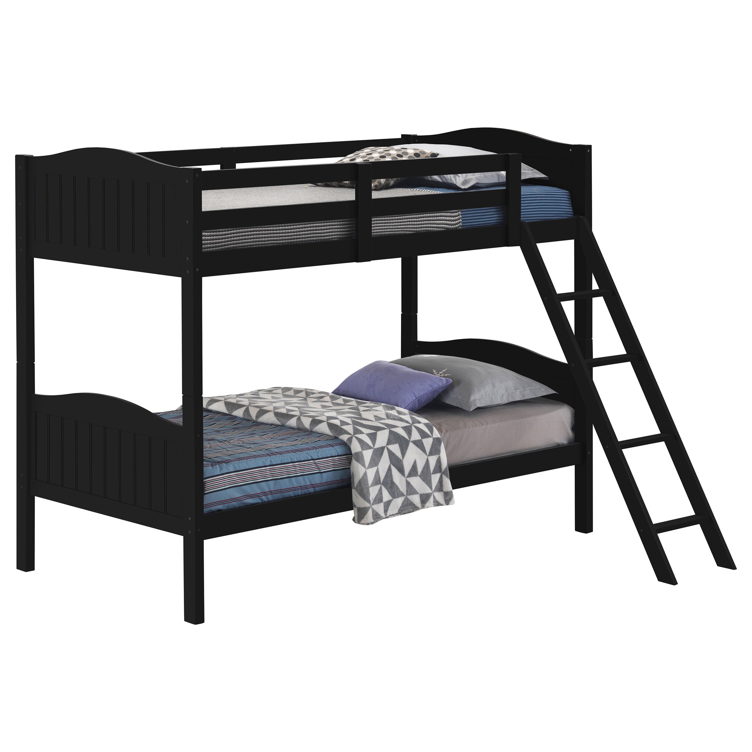 Arlo Twin Over Twin Bunk Bed with Ladder Espresso