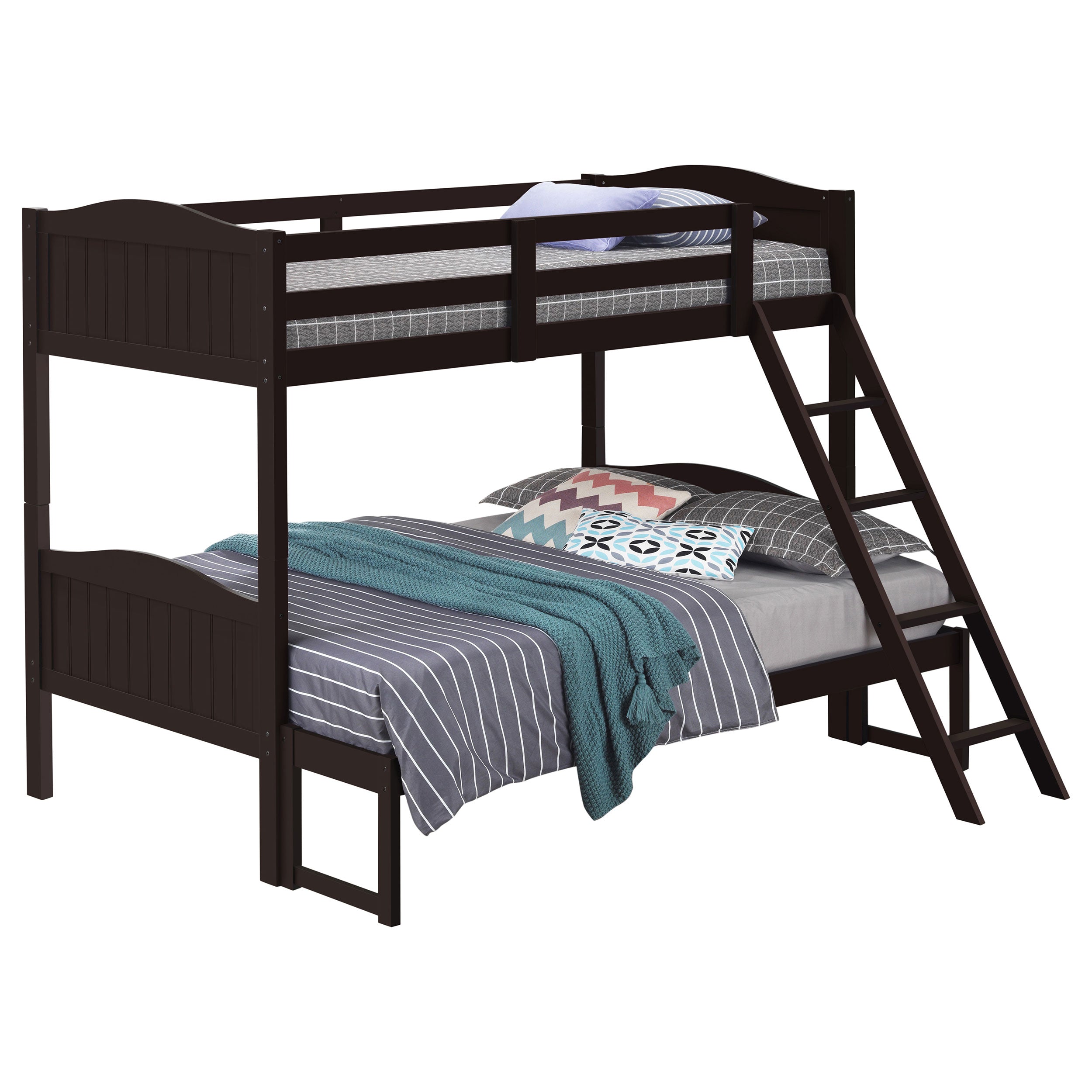 Arlo Twin Over Twin Bunk Bed with Ladder Espresso