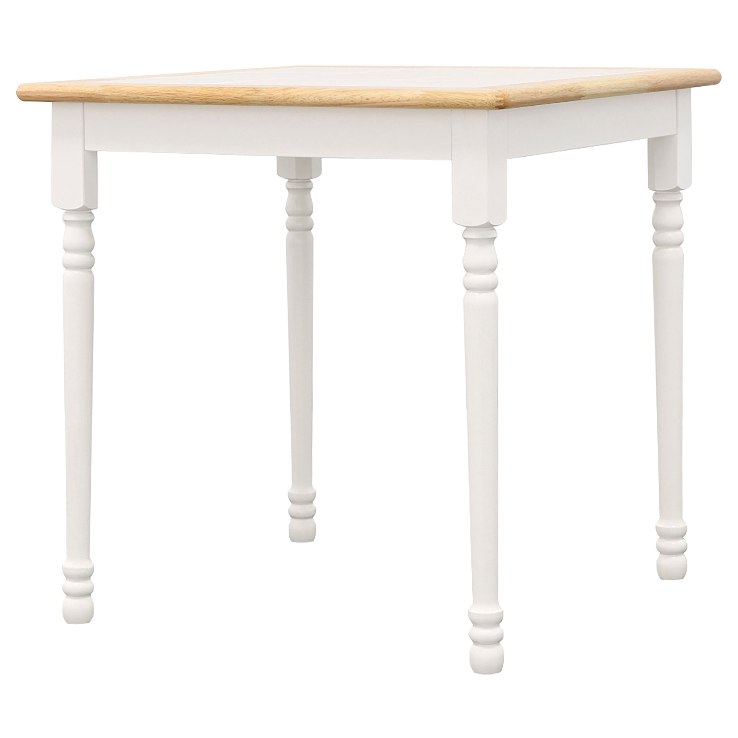 Carlene Square Top Dining Table Natural Brown and White