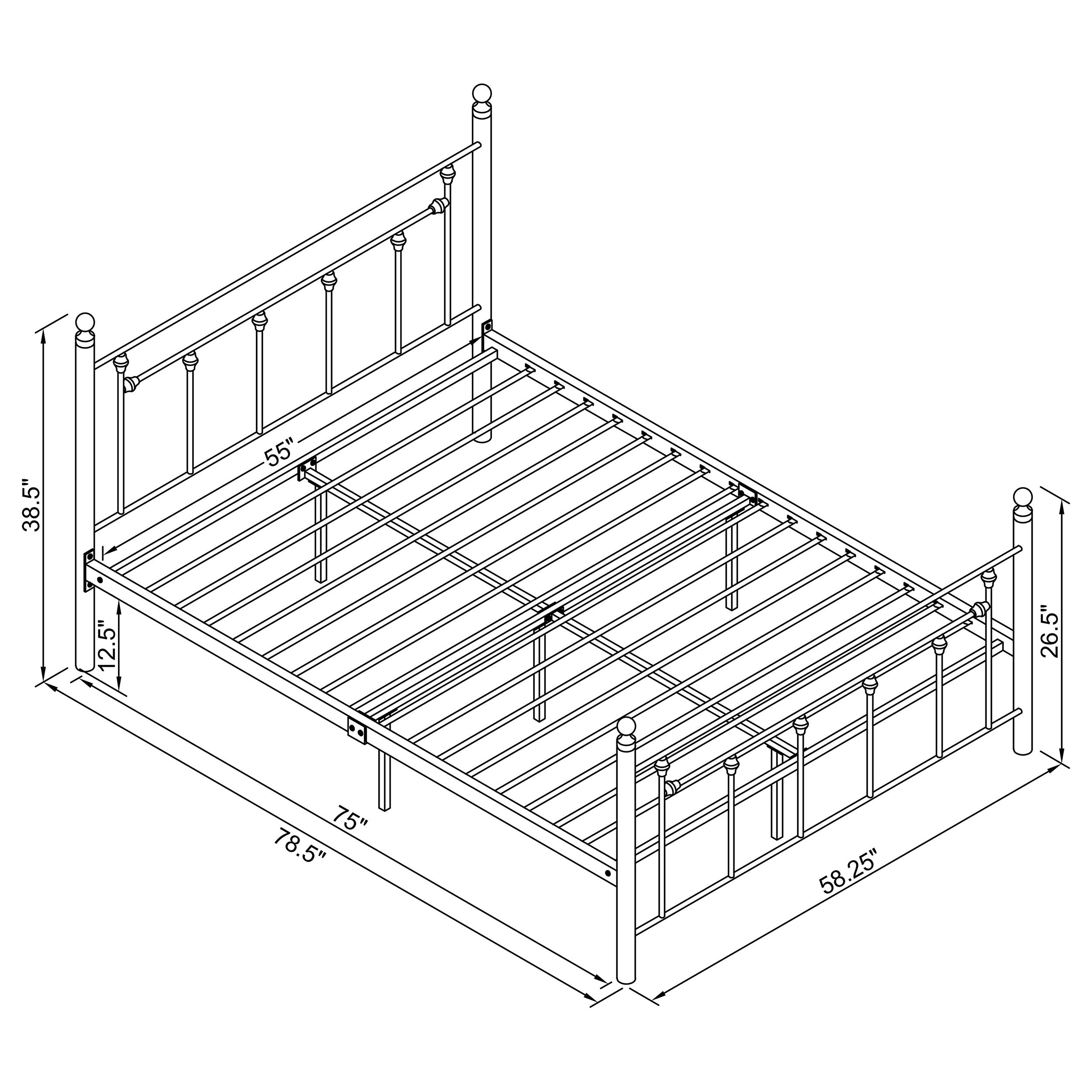 Canon Metal Slatted Headboard Platform Bed