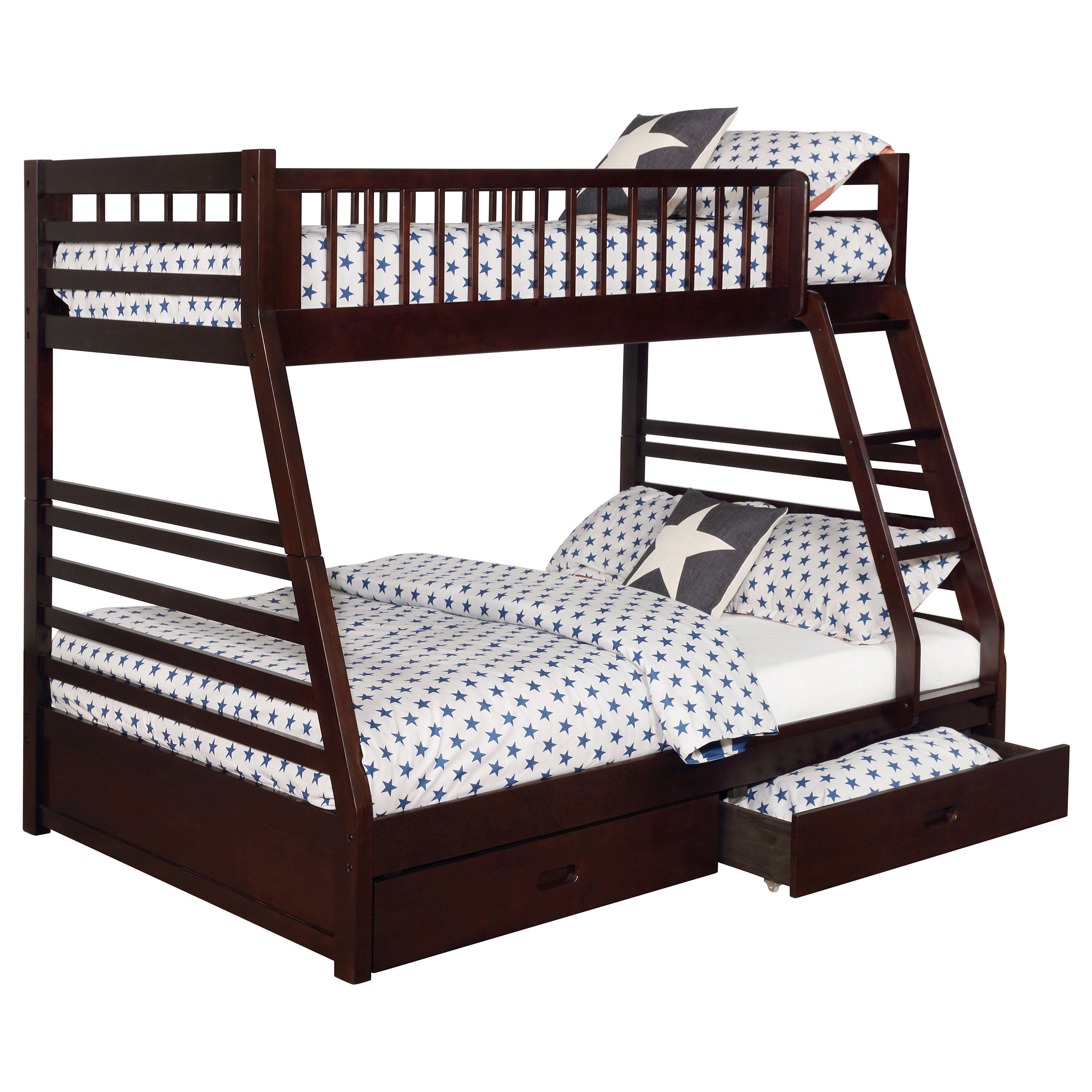 Ashton Twin Over Full 2-drawer Bunk Bed Navy Blue