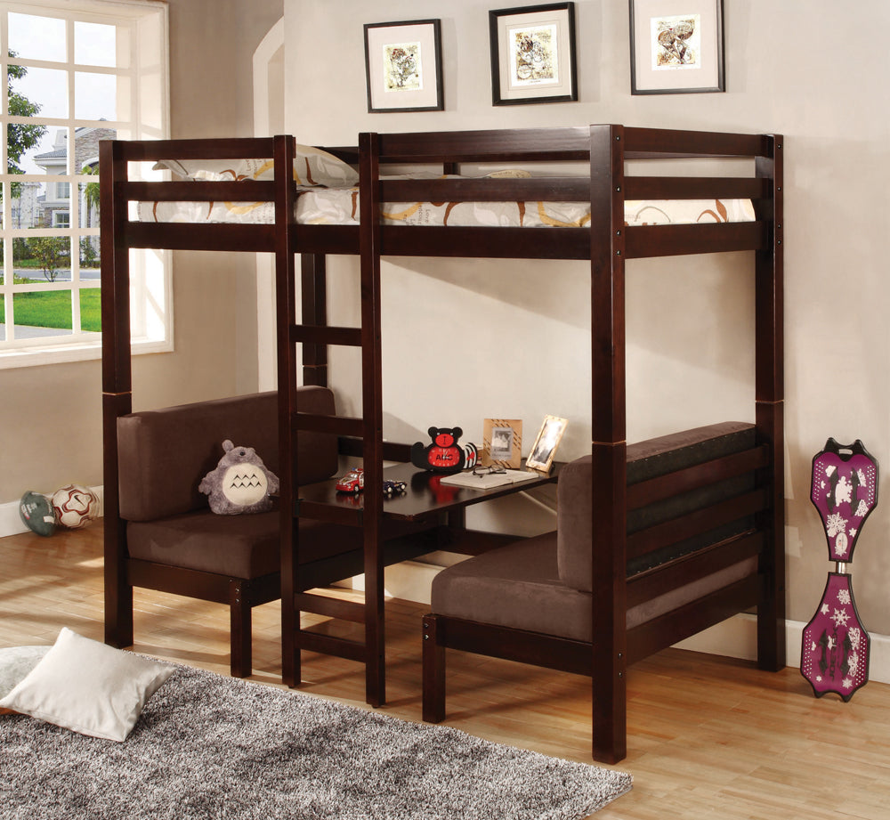 Joaquin Twin over Twin Convertible Loft Bed Brown