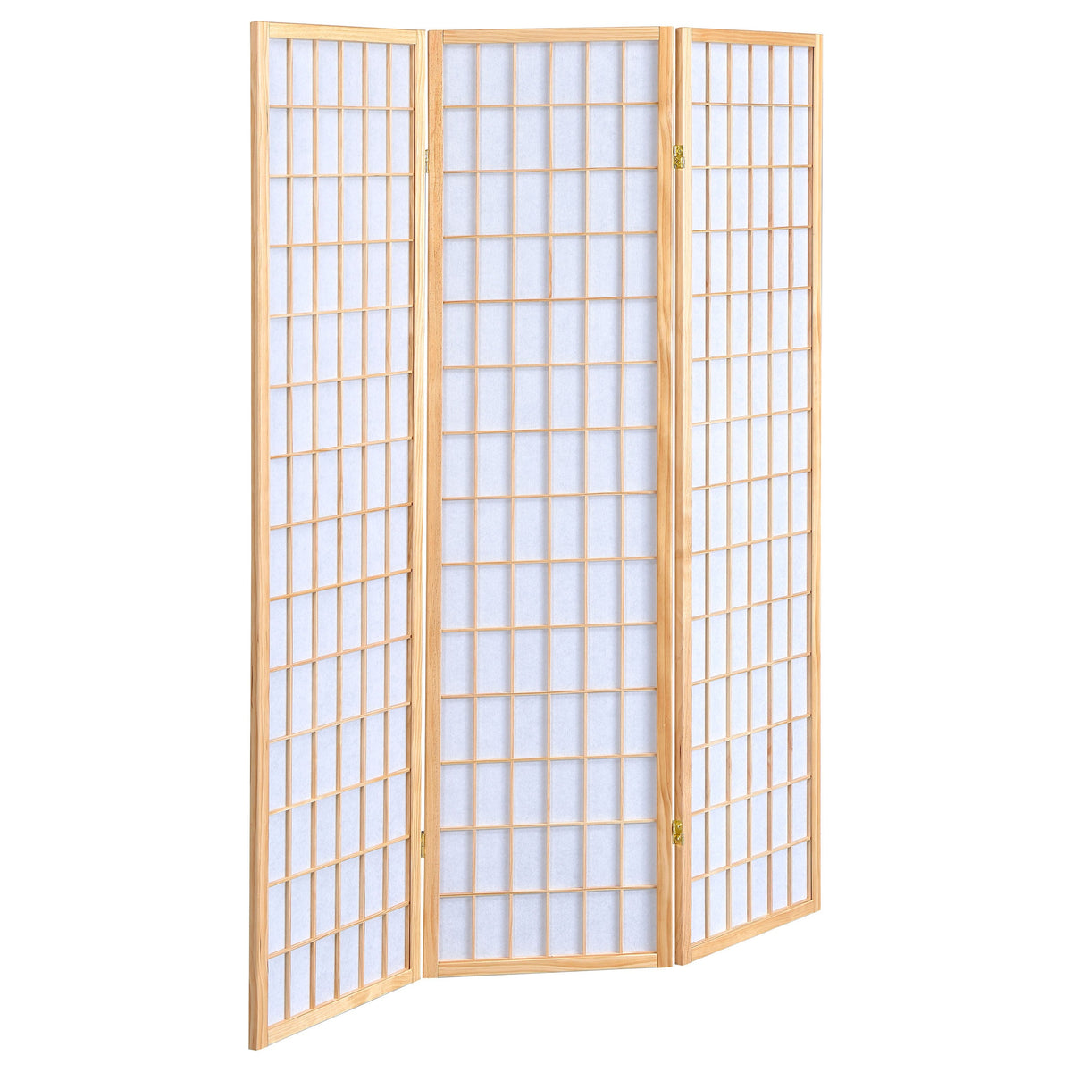 Carrie 3-panel Folding Screen Natural and White