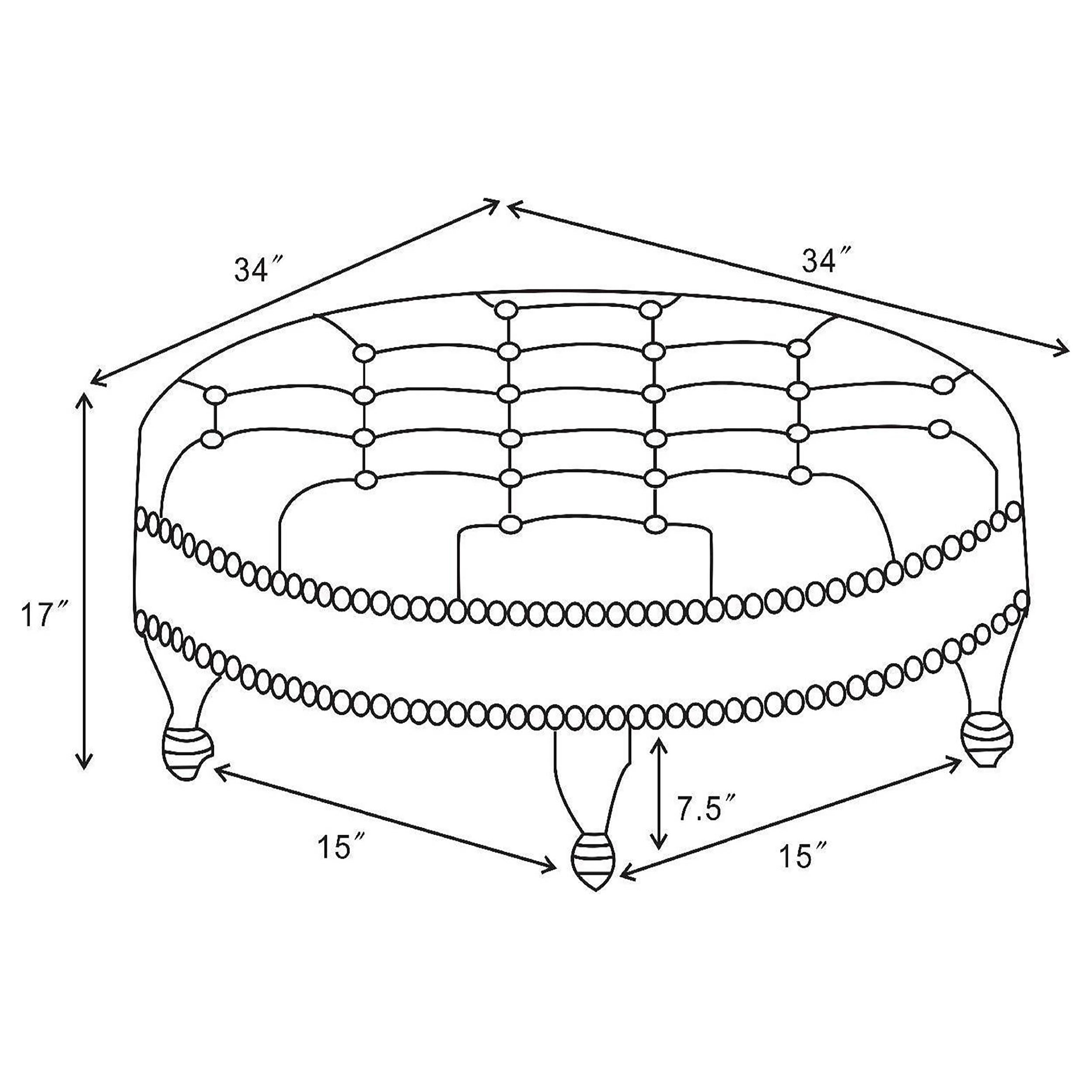 Elchin Round Upholstered Tufted Ottoman Oatmeal