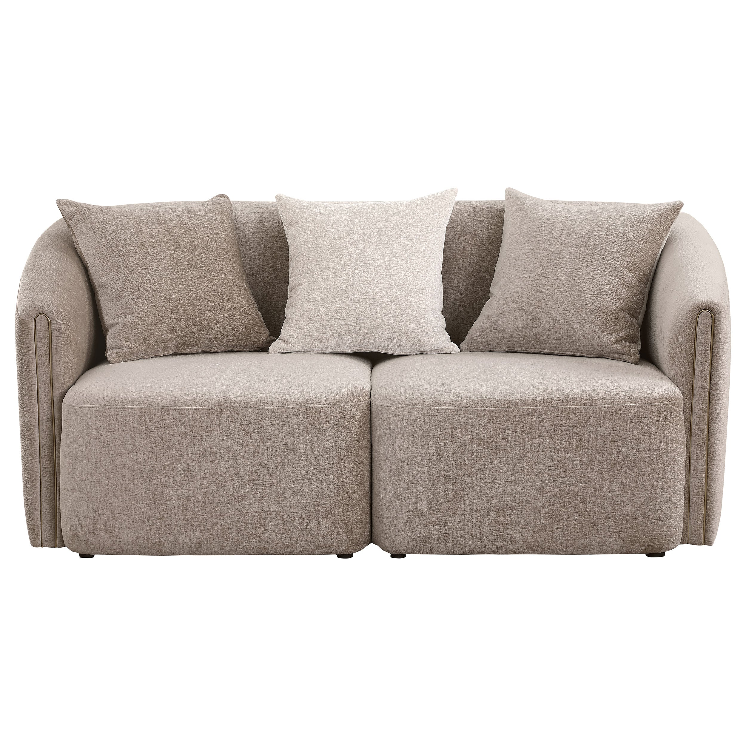 Townsend Chenille Upholstered Rolled Arm Loveseat Latte