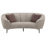 Ellorie Upholstered Channel Back Curved Loveseat Beige