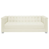 Chaviano Tufted Upholstered Sofa Pearl White