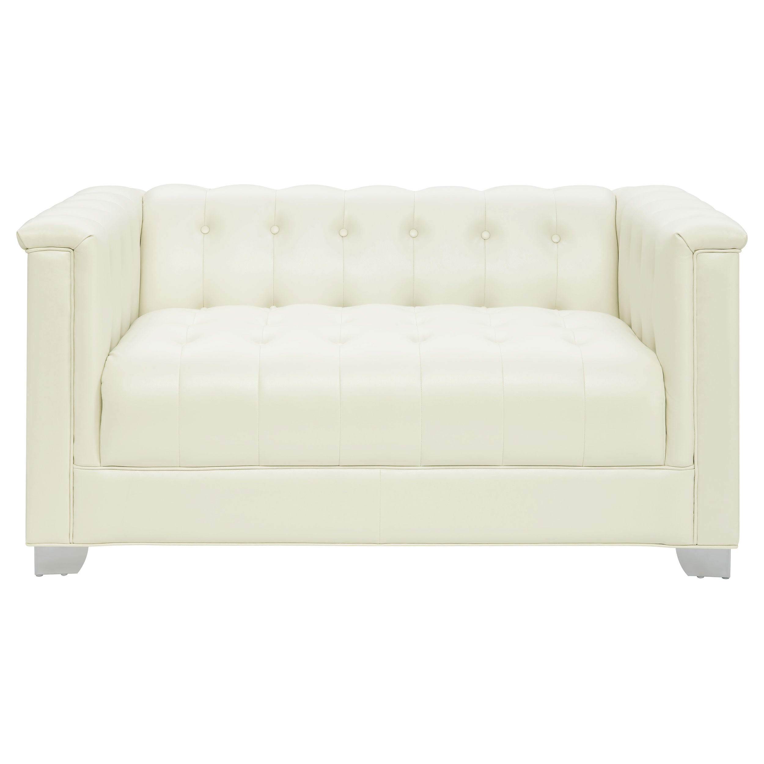 Chaviano Tufted Upholstered Loveseat Pearl White