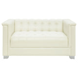 Chaviano Tufted Upholstered Loveseat Pearl White