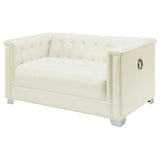 Chaviano Tufted Upholstered Loveseat Pearl White