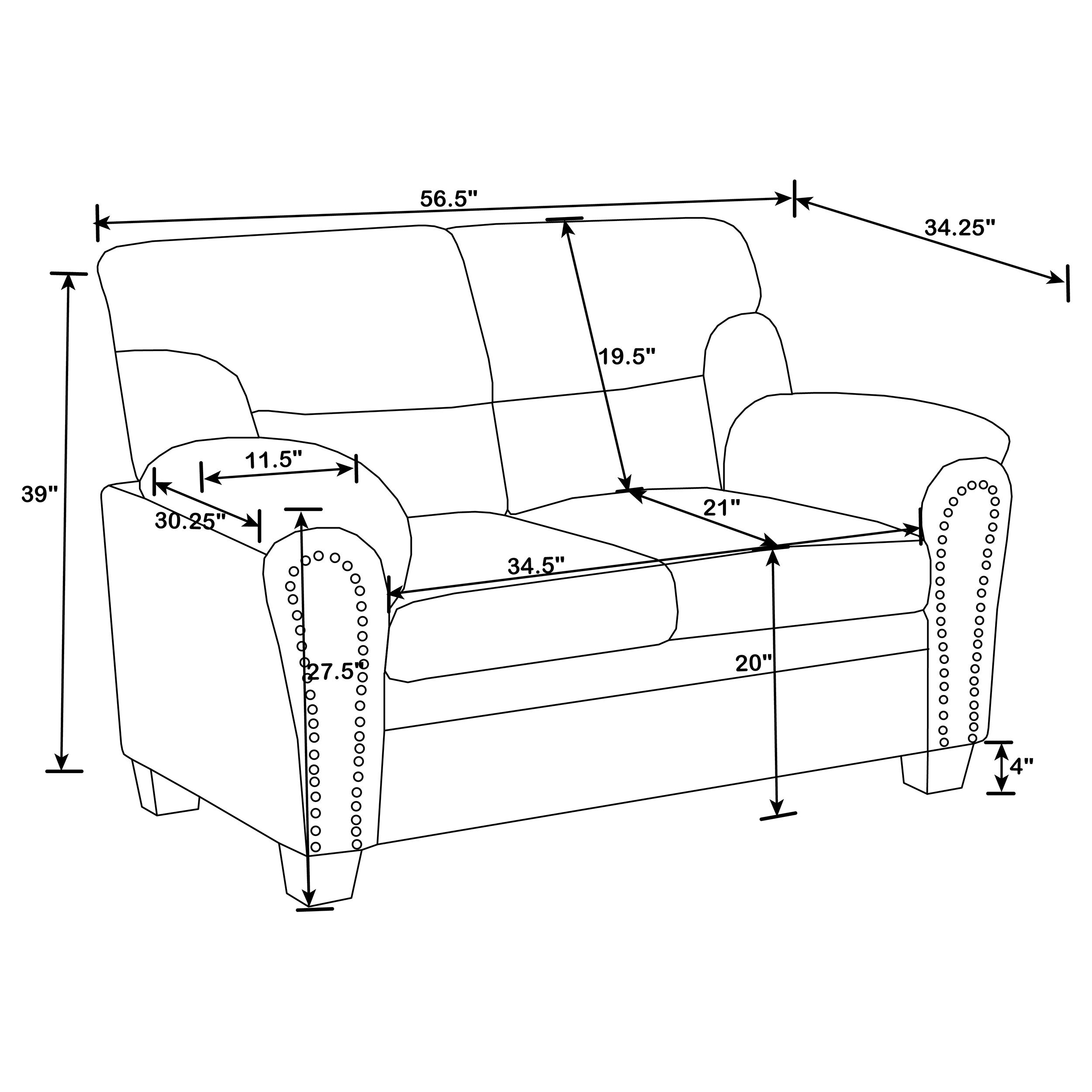 Clementine Upholstered Loveseat with Nailhead Trim Brown