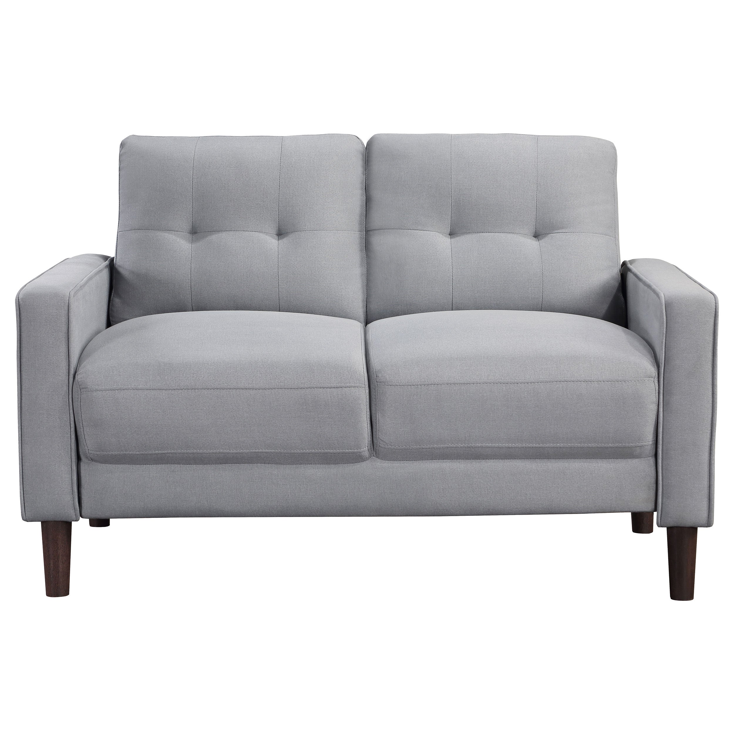 Bowen 2-piece Upholstered Track Arms Tufted Sofa Set Grey