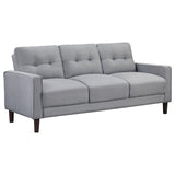 Bowen Upholstered Track Arms Tufted Sofa Grey