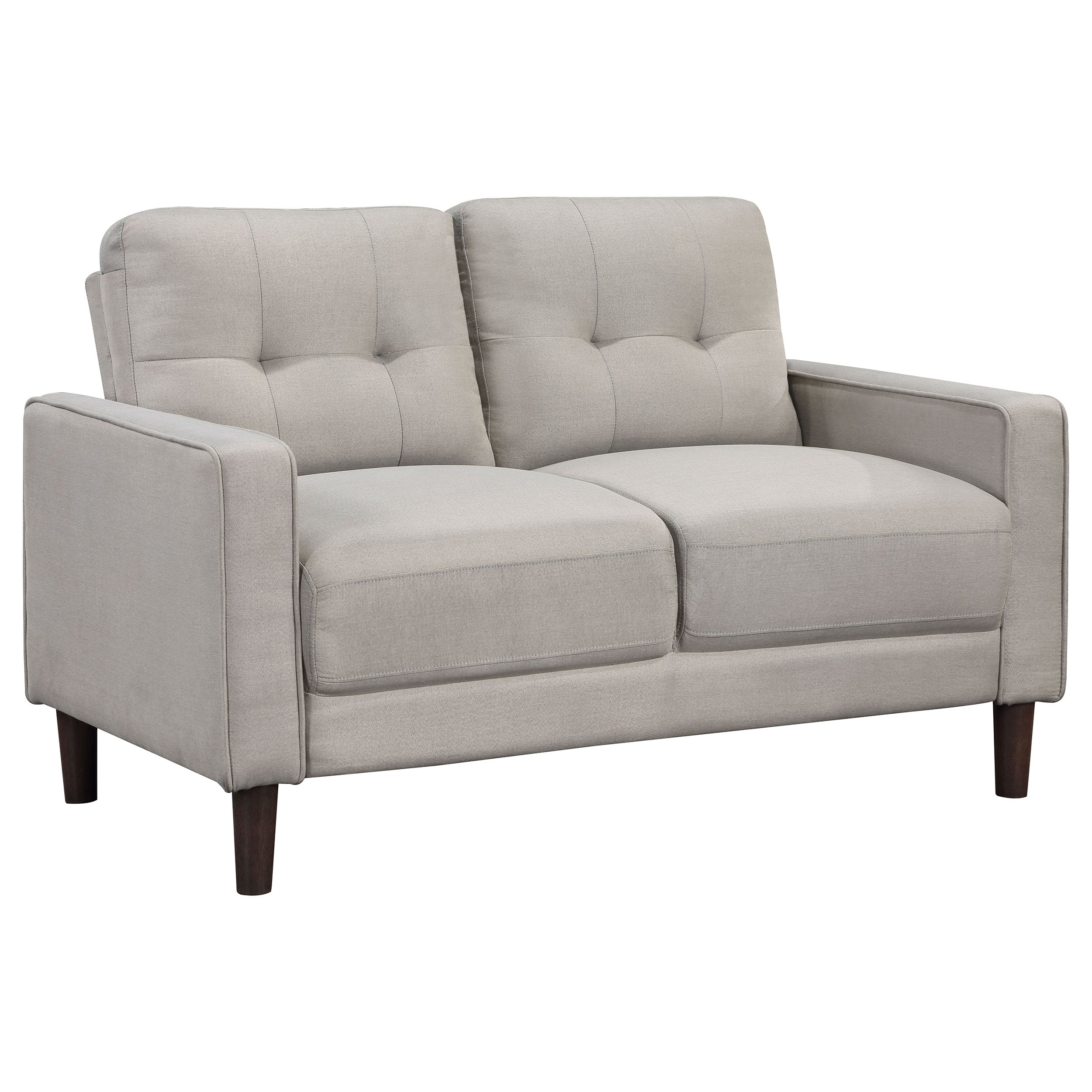 Bowen 2-piece Upholstered Track Arms Tufted Sofa Set Beige