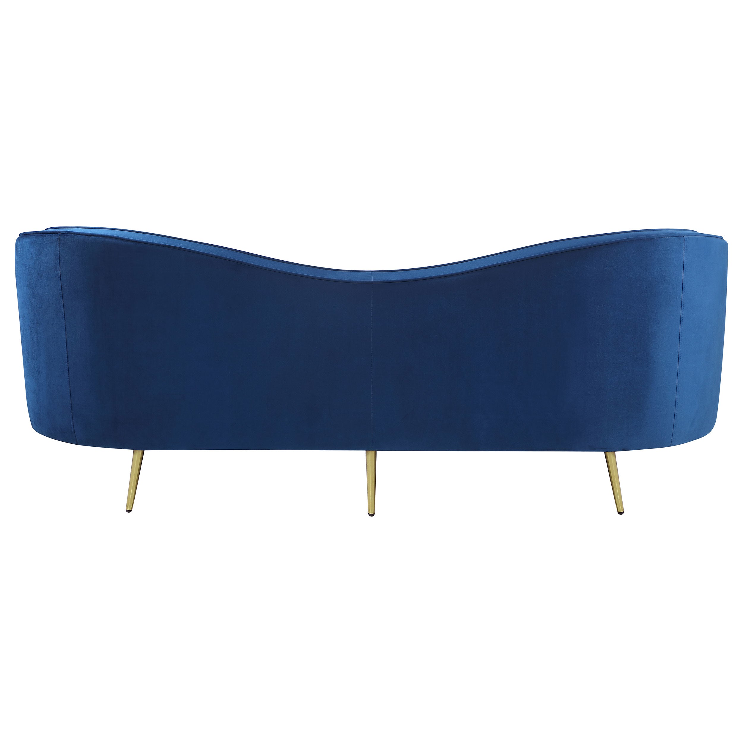 Sophia Upholstered Camel Back Sofa Blue