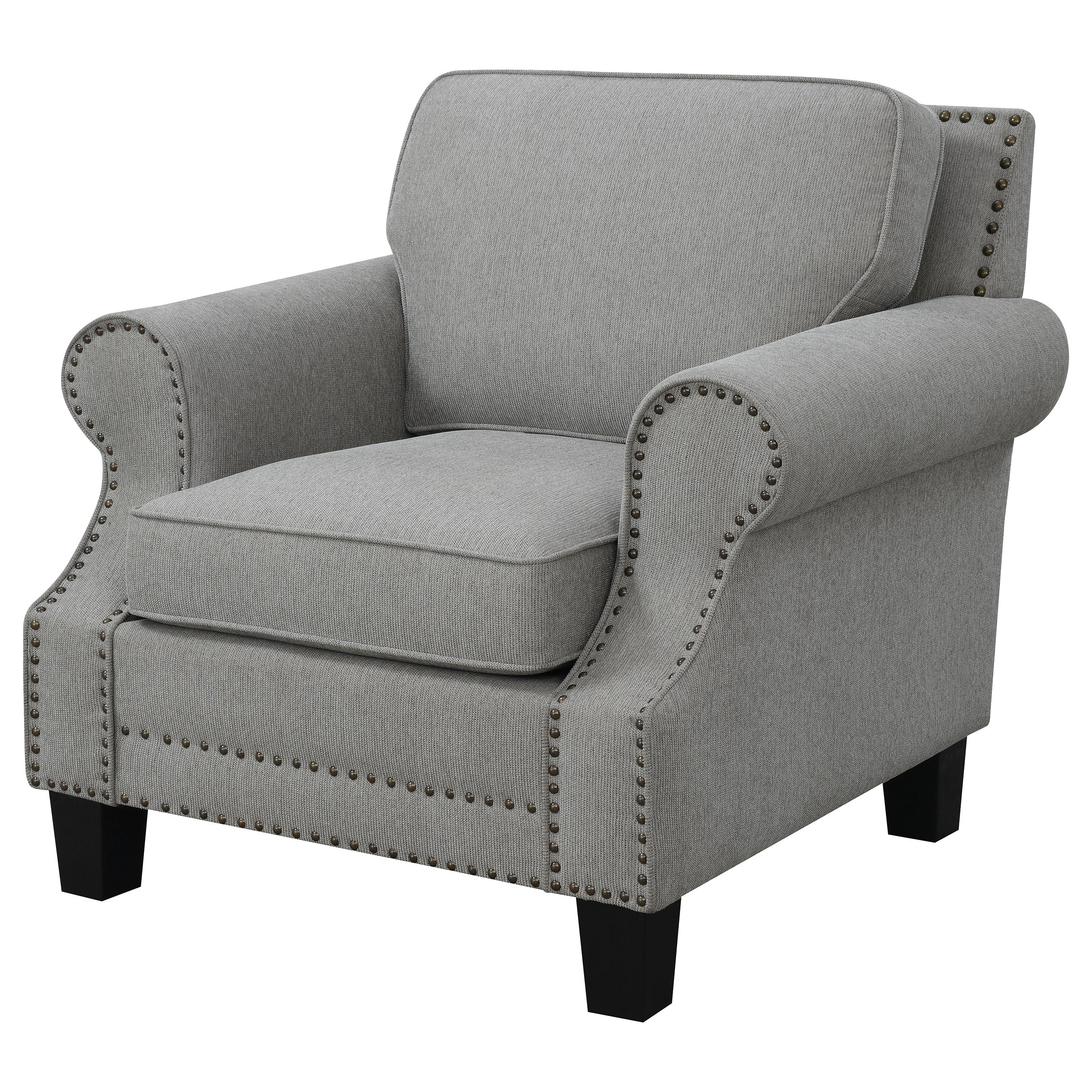 Sheldon Upholstered Chair with Rolled Arms Grey