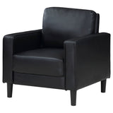 Ruth Upholstered Track Arm Faux Leather Accent Chair Black