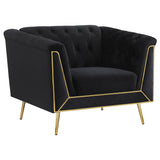 Holly Tuxedo Arm Tufted Back Chair Black