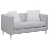 Glacier Tufted Upholstered Loveseat Light Grey