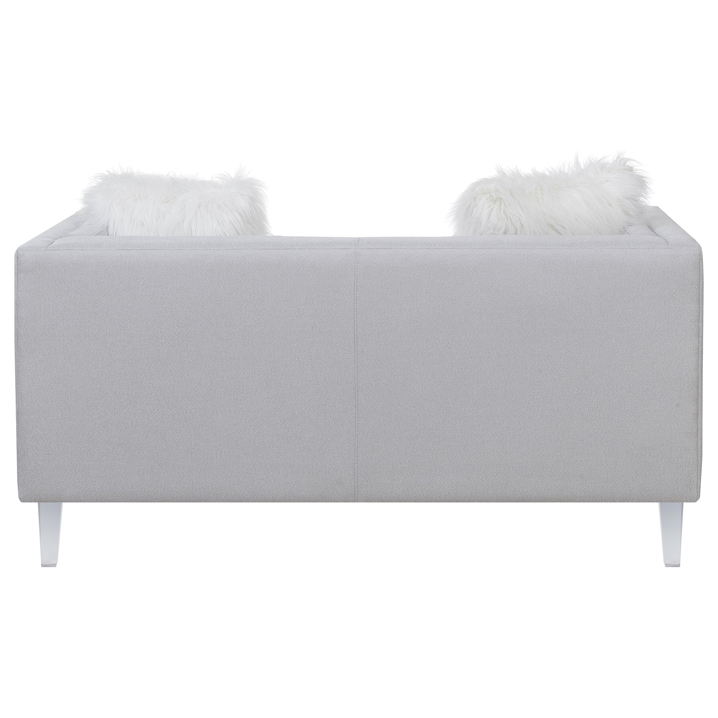 Glacier Tufted Upholstered Loveseat Light Grey