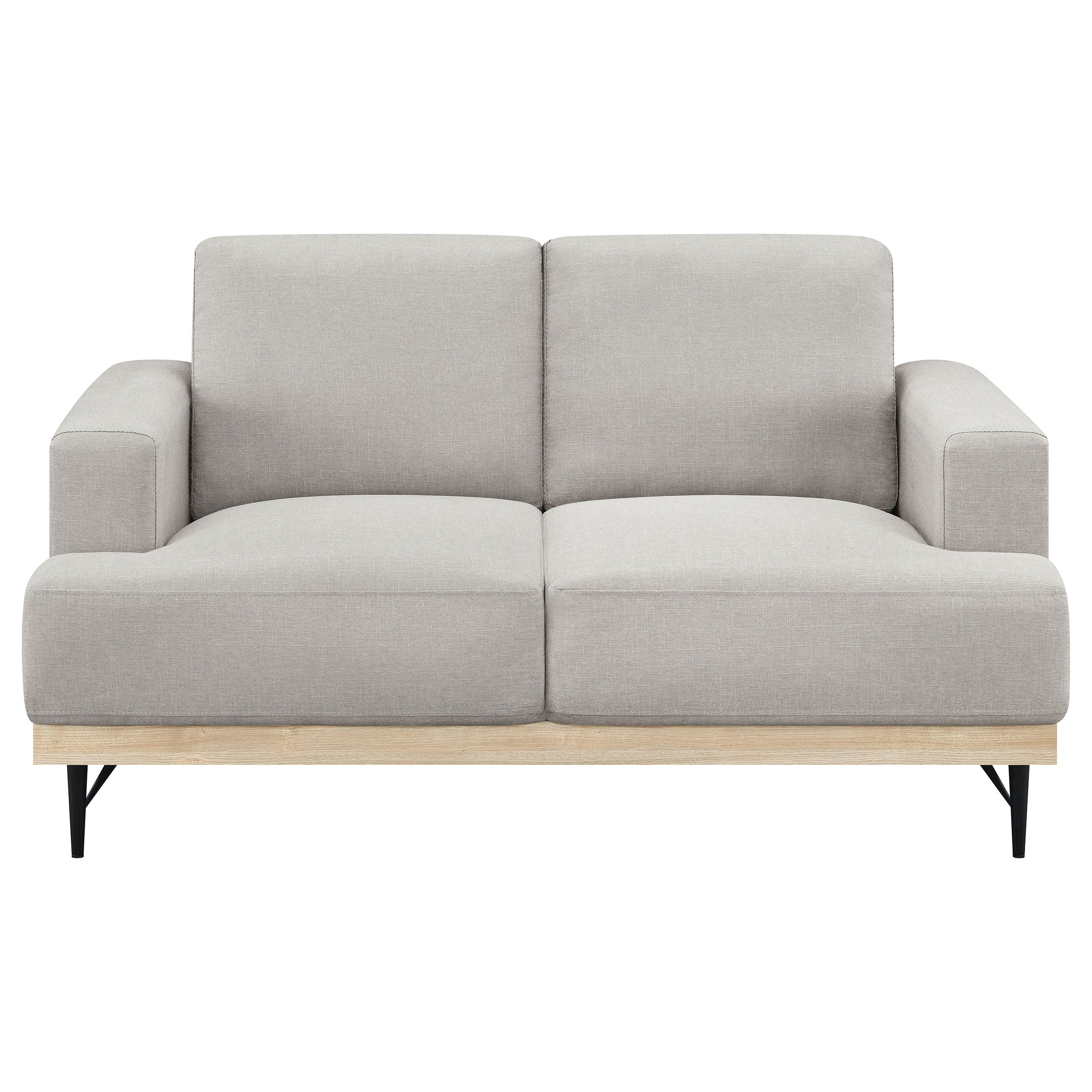 Kester Recessed Track Arm Loveseat Beige