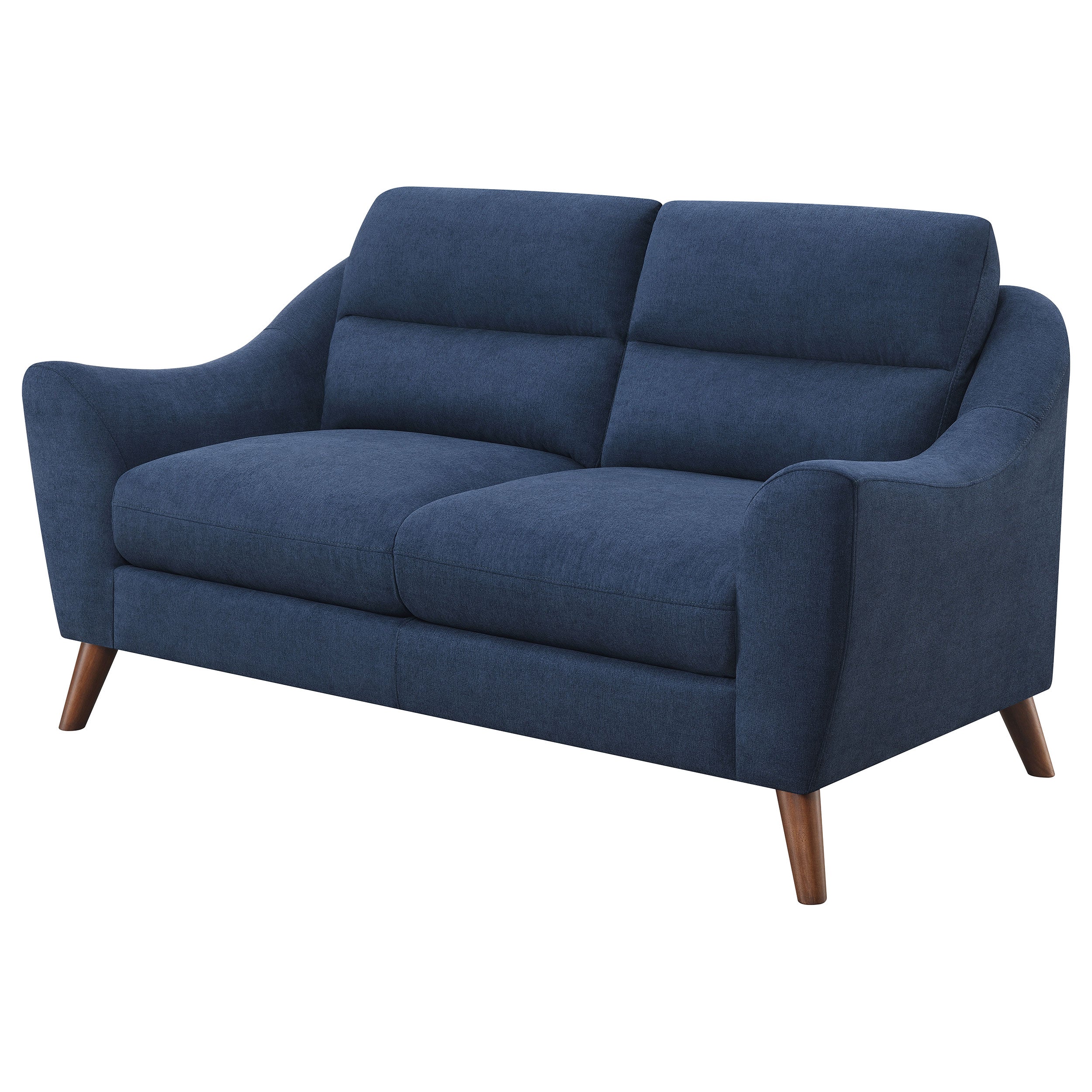 Gano Sloped Arm Upholstered Loveseat Navy Blue