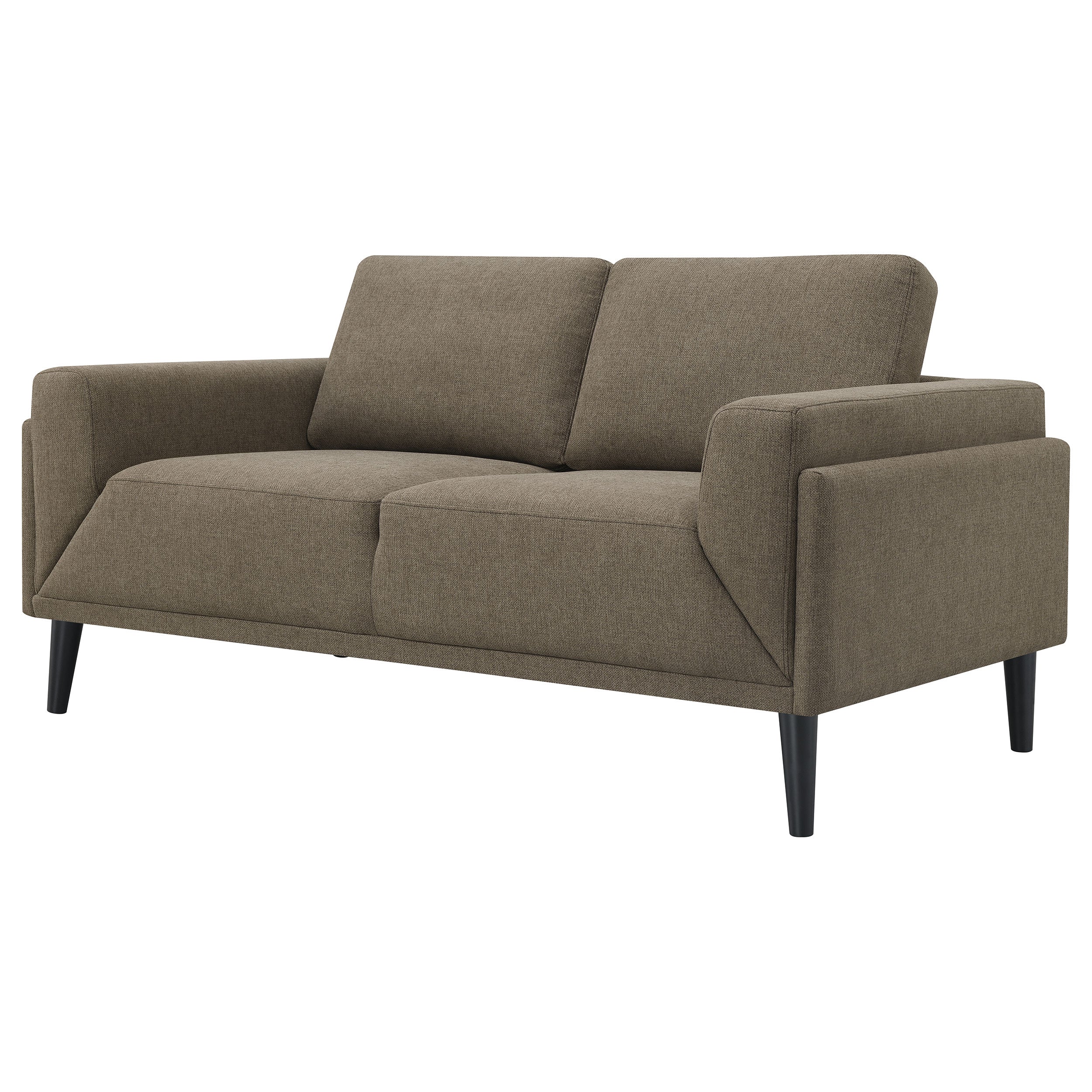 Rilynn Upholstered Track Arms Loveseat Brown