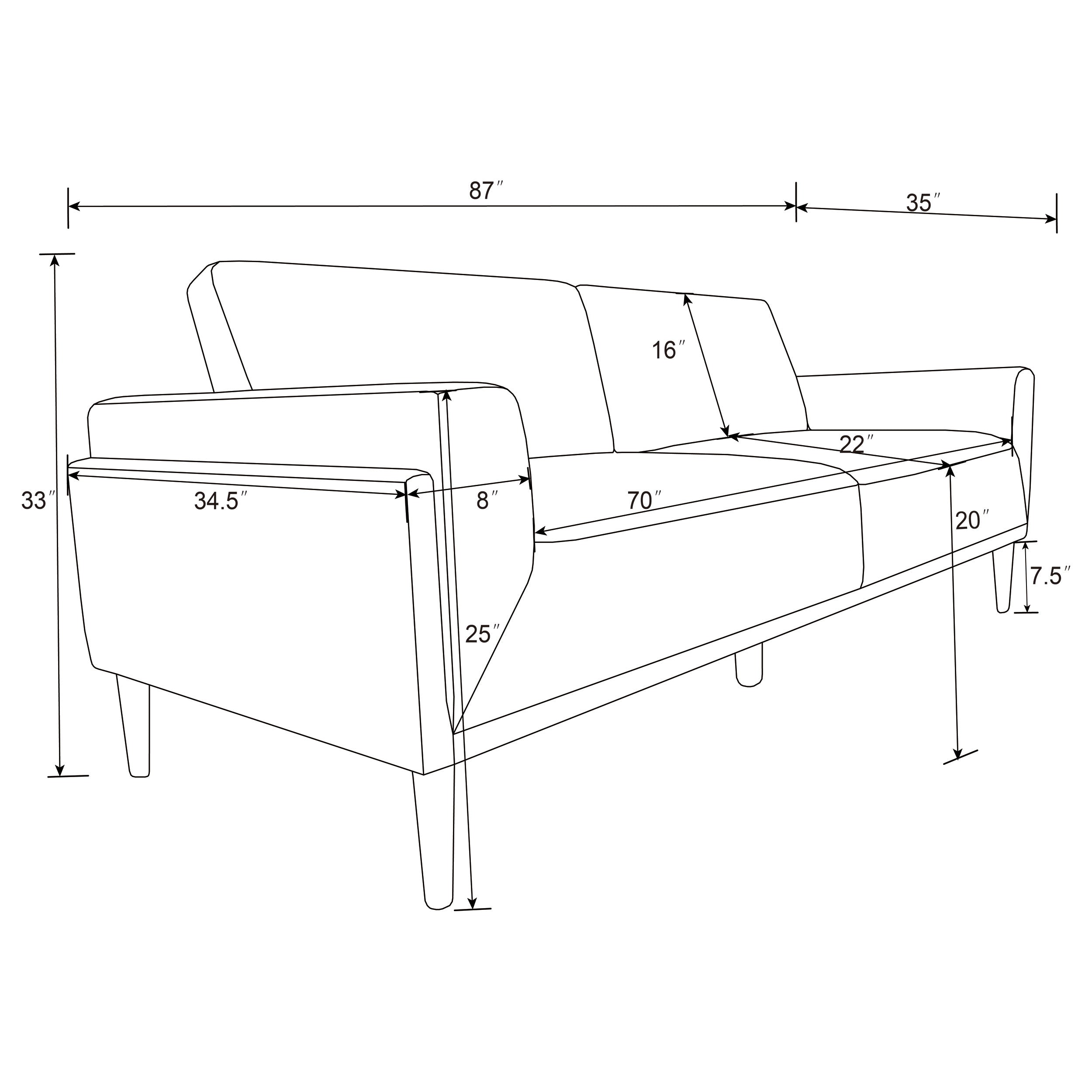 Rilynn Upholstered Track Arms Sofa Grey