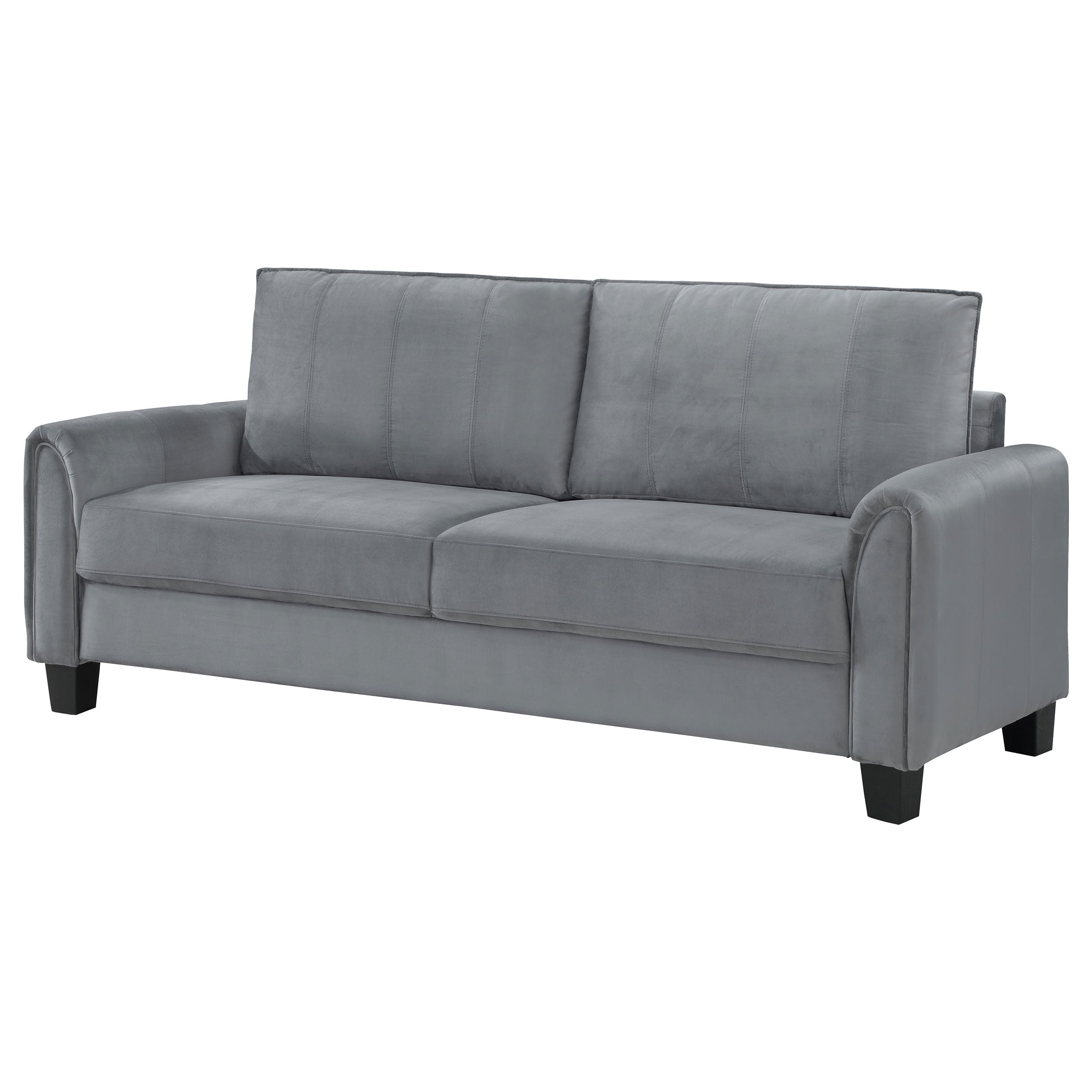 Davis  Upholstered Rolled Arm Sofa Grey