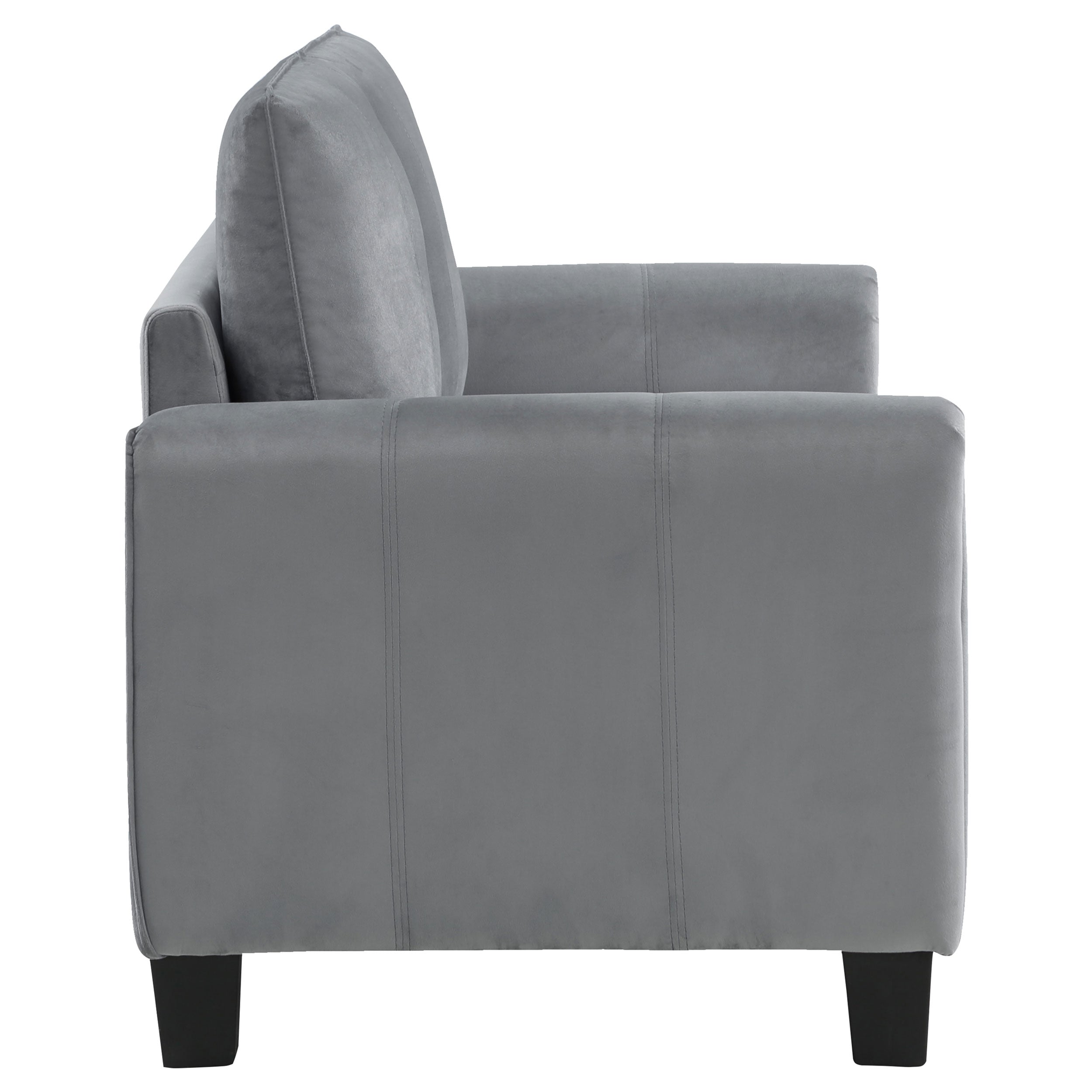 Davis  Upholstered Rolled Arm Loveseat Grey