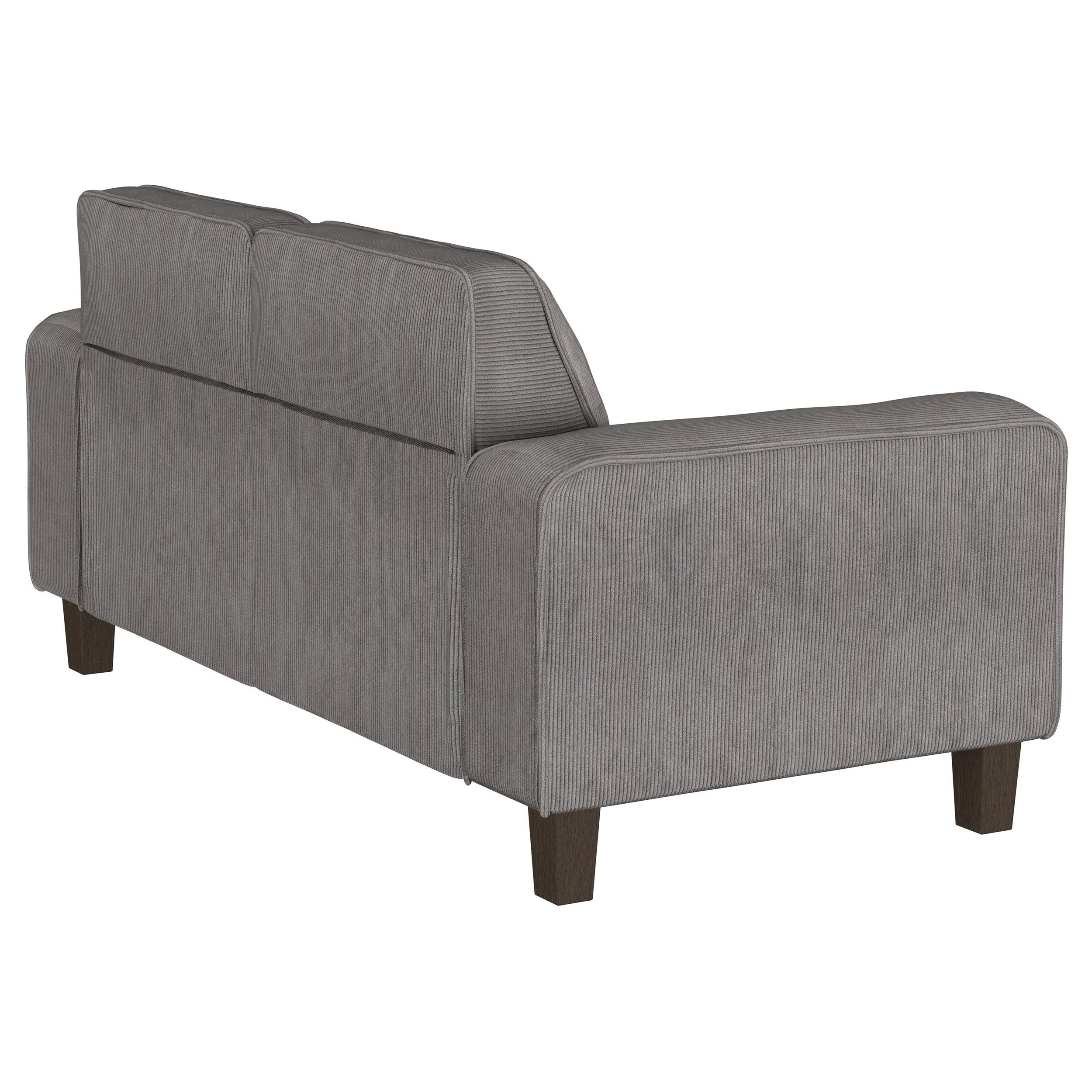 Deerhurst Upholstered Track Arm Tufted Loveseat Charcoal