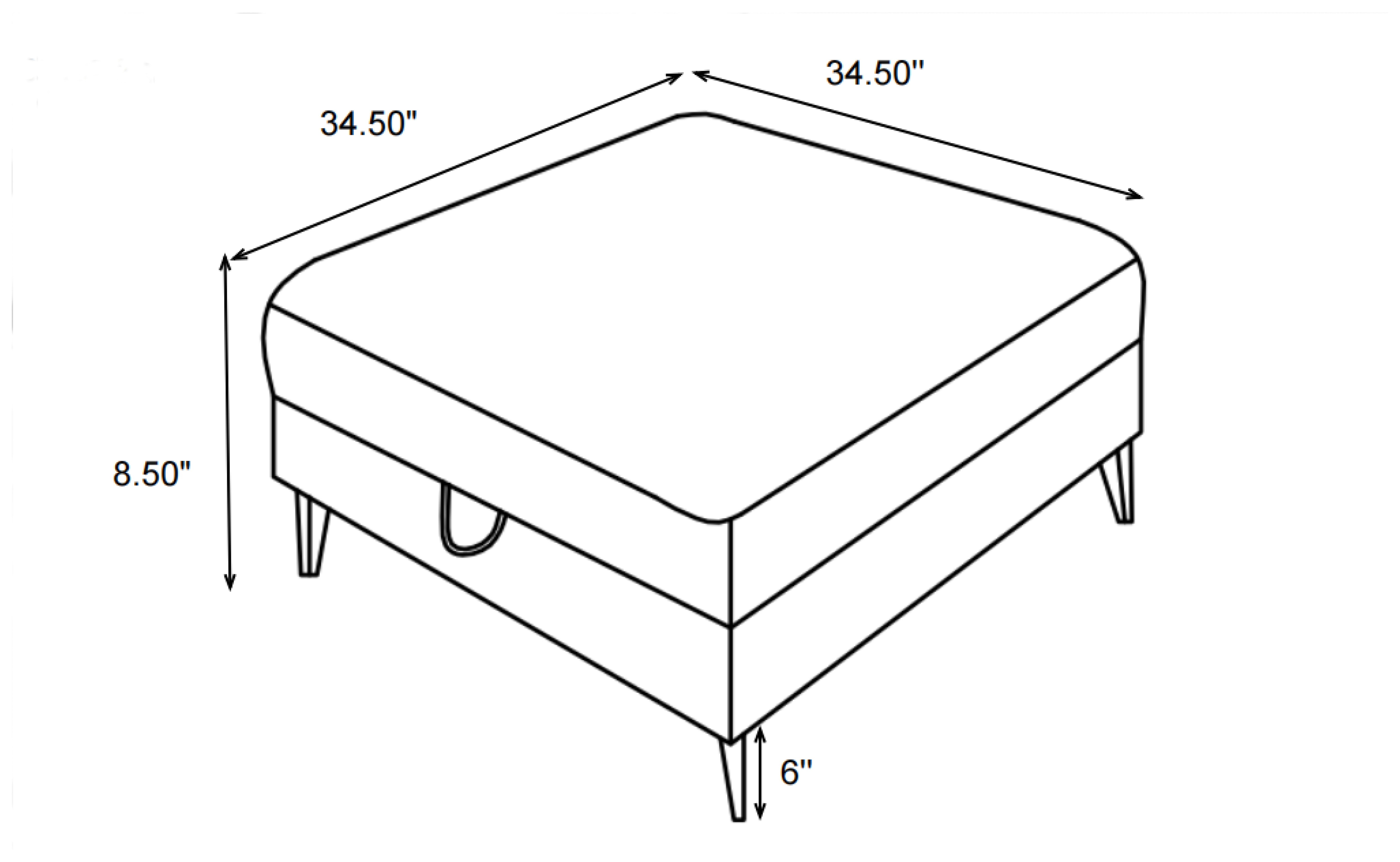 Clint Upholstered Ottoman with Tapered Legs Multi-color