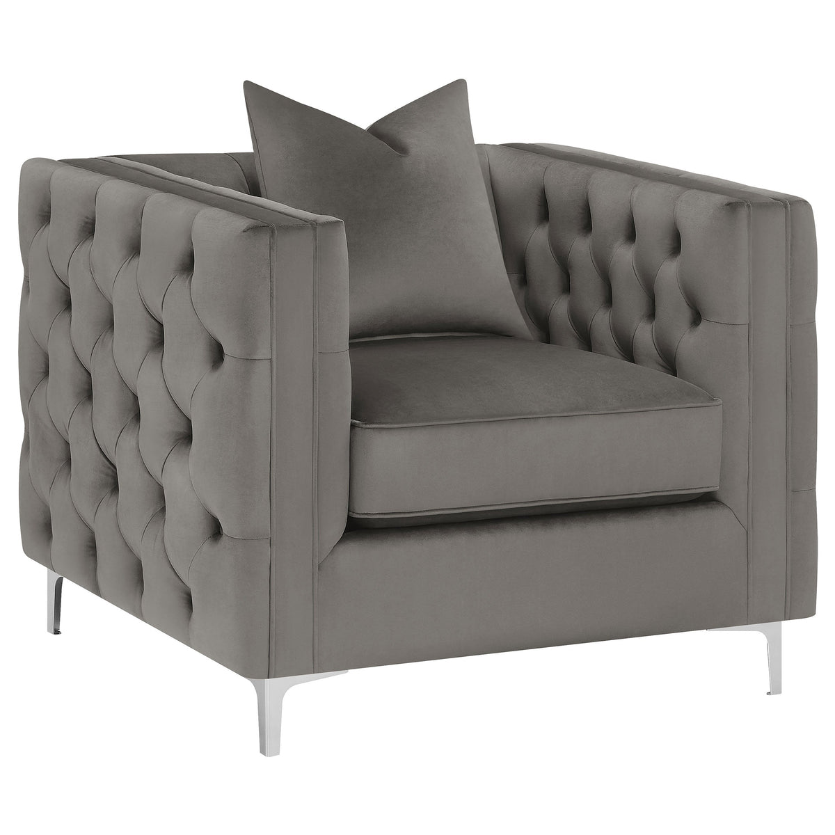 Phoebe Tufted Tuxedo Arms Chair Urban Bronze