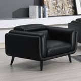 Shania Track Arms Chair with Tapered Legs Black