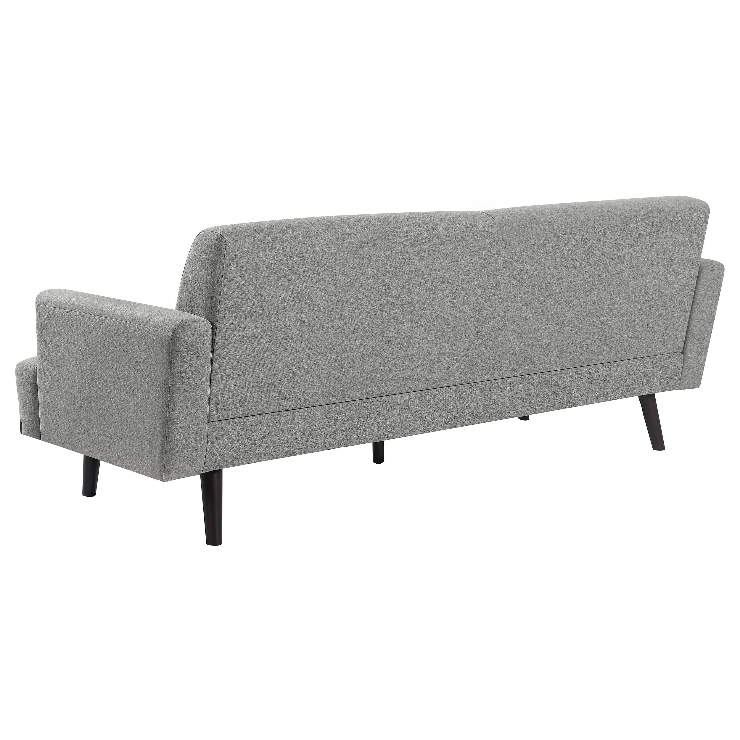 Blake Upholstered Sofa with Track Arms Sharkskin and Dark Brown